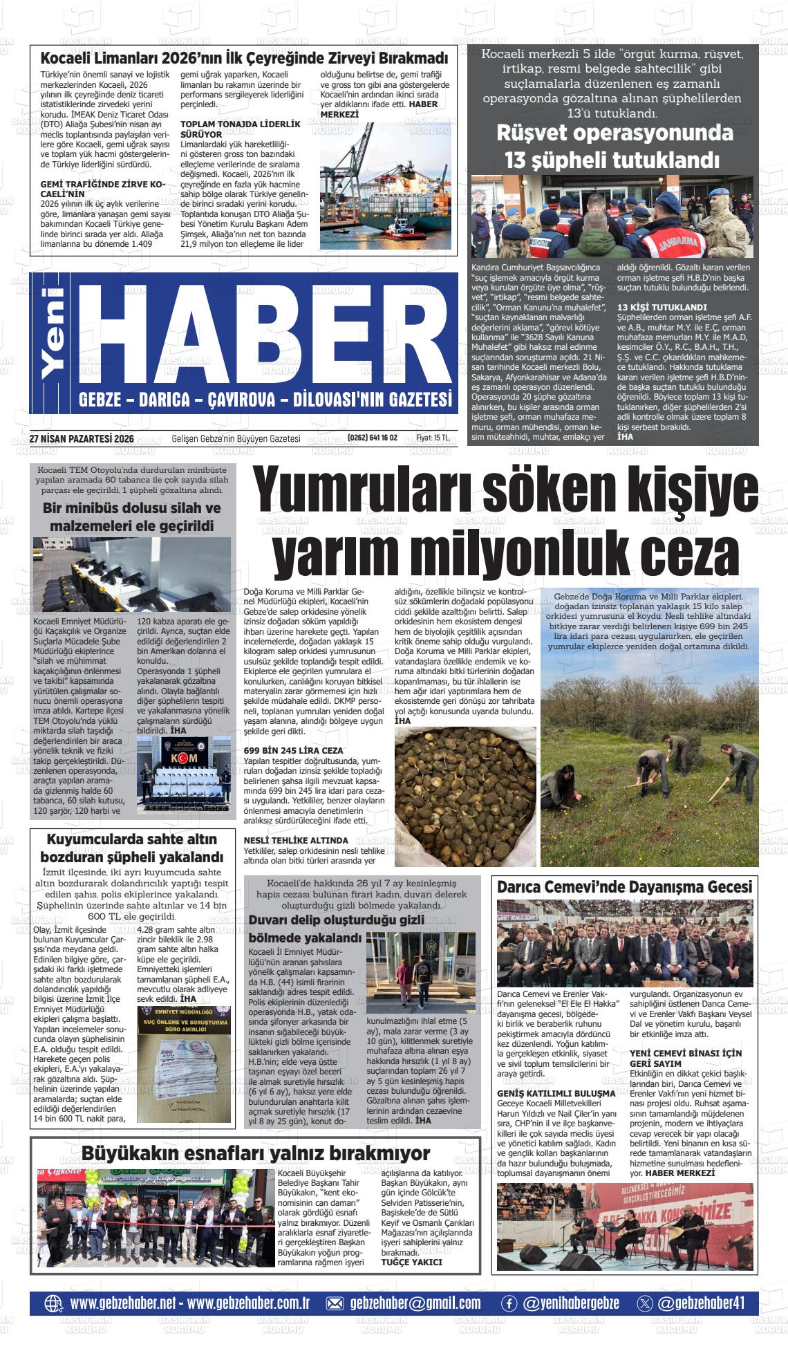 Kocaeli Gebzehaber 27.04.2026