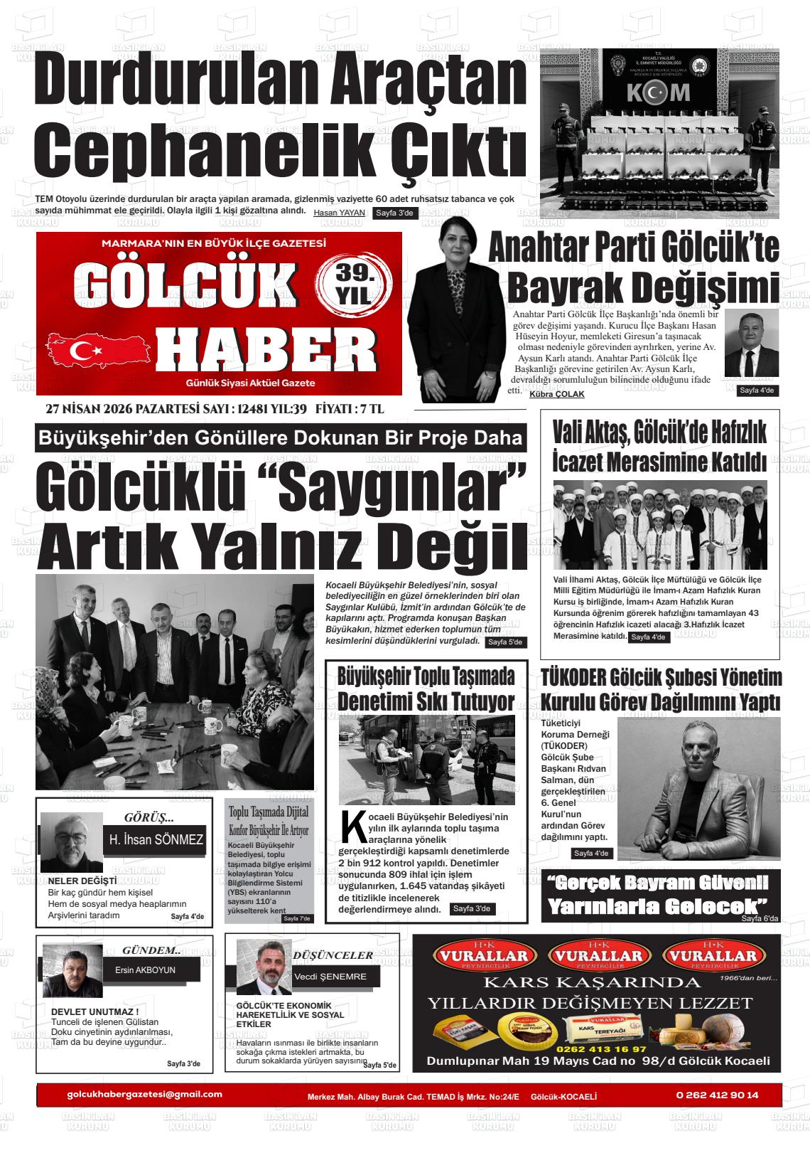 Kocaeli Golcukhaber 27.04.2026
