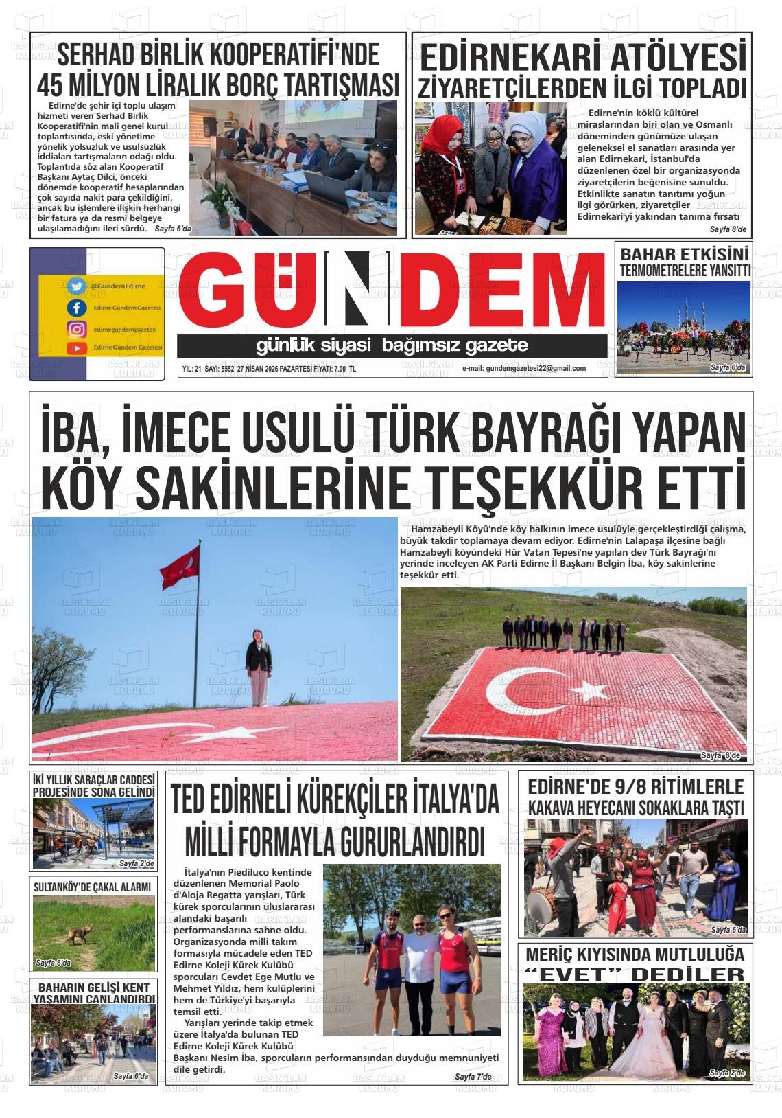 Edirne Gundem 27.04.2026