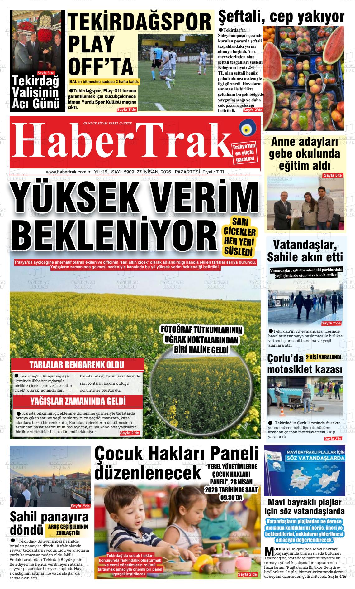 Tekirdag Habertrak 27.04.2026