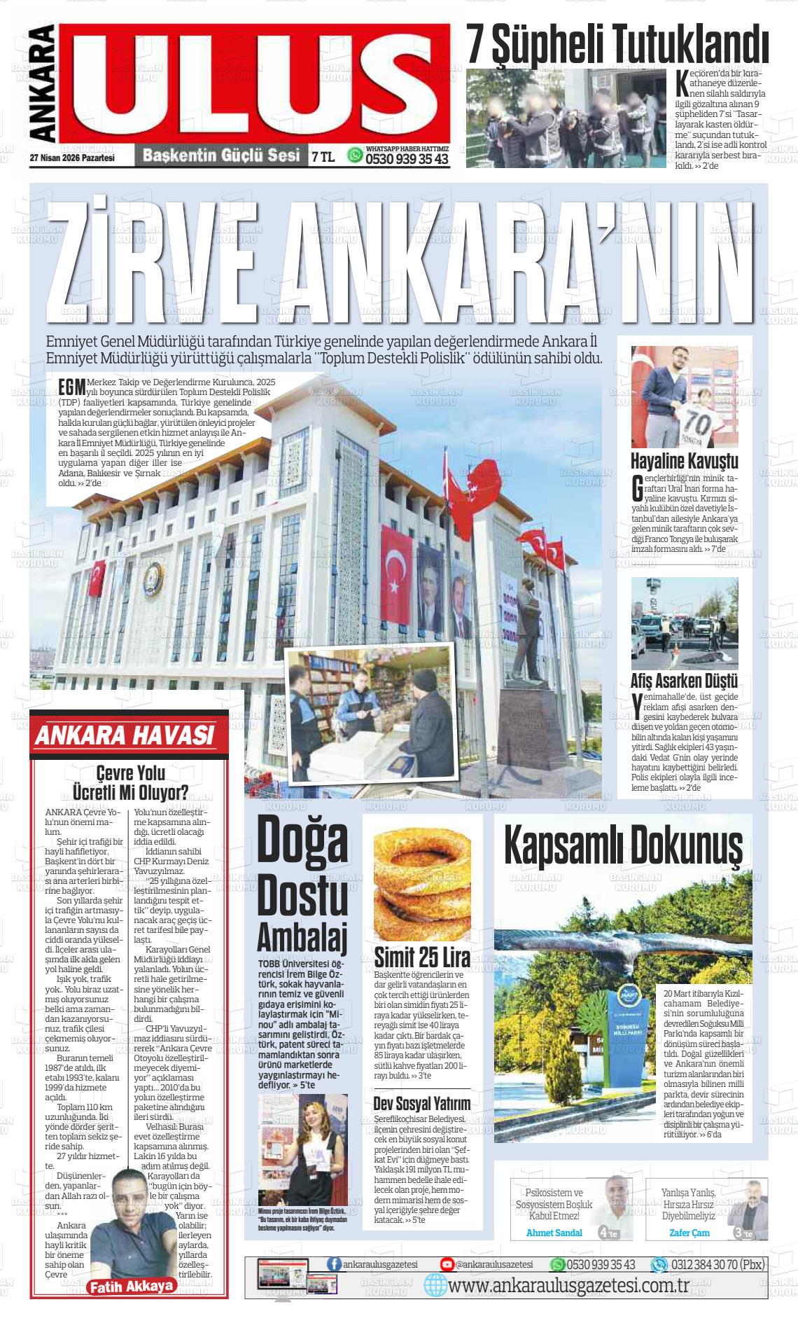 Ankara Habervaktim 27.04.2026