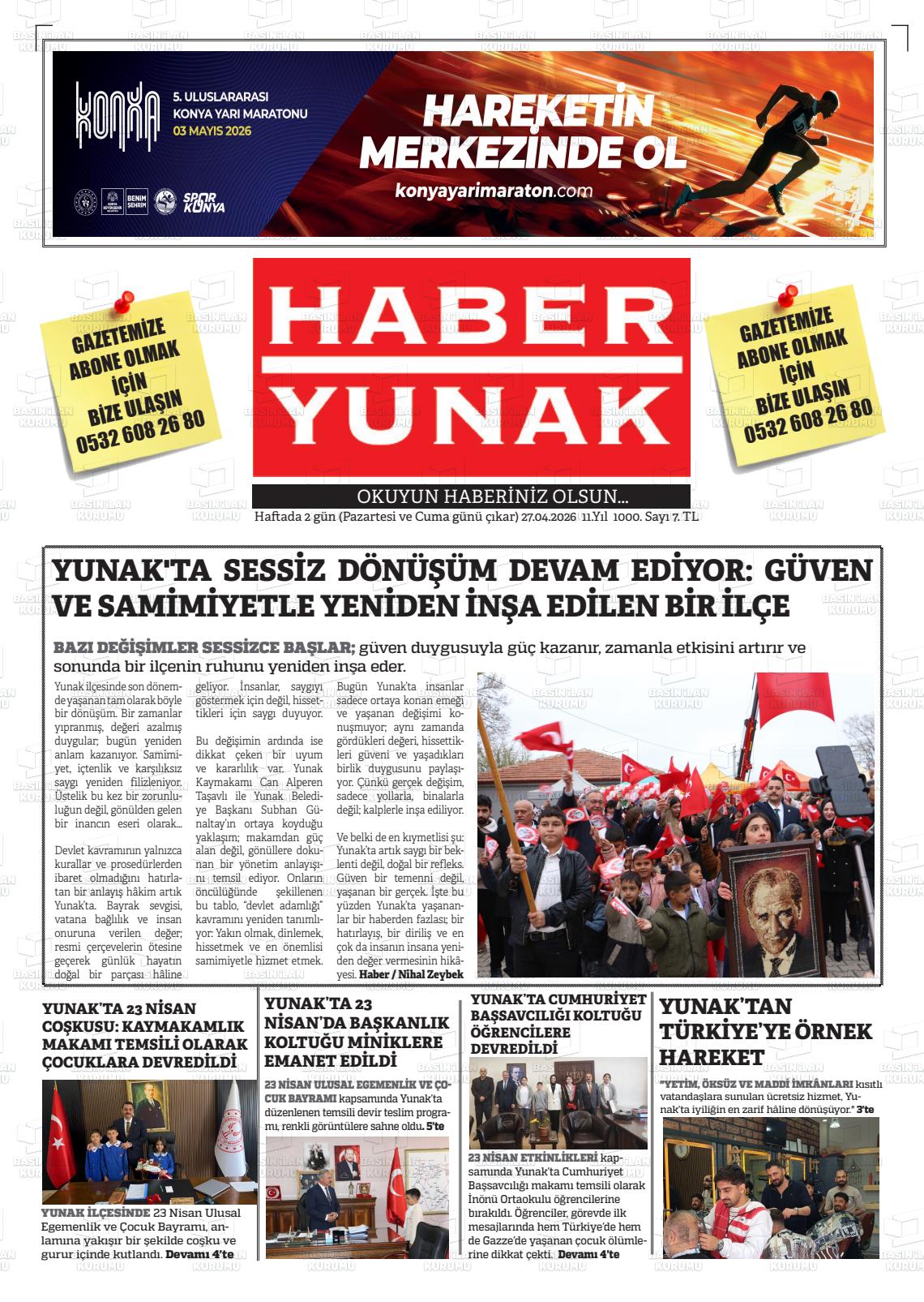 Konya Haberyunak 27.04.2026