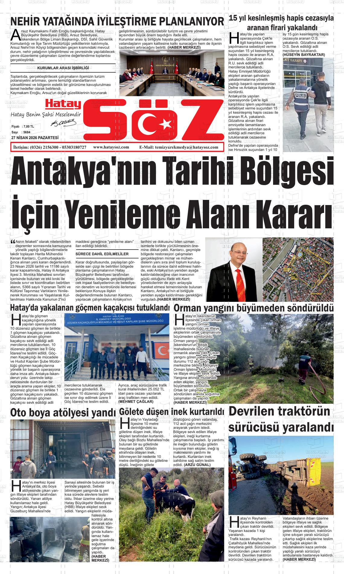 Hatay Soz 27.04.2026