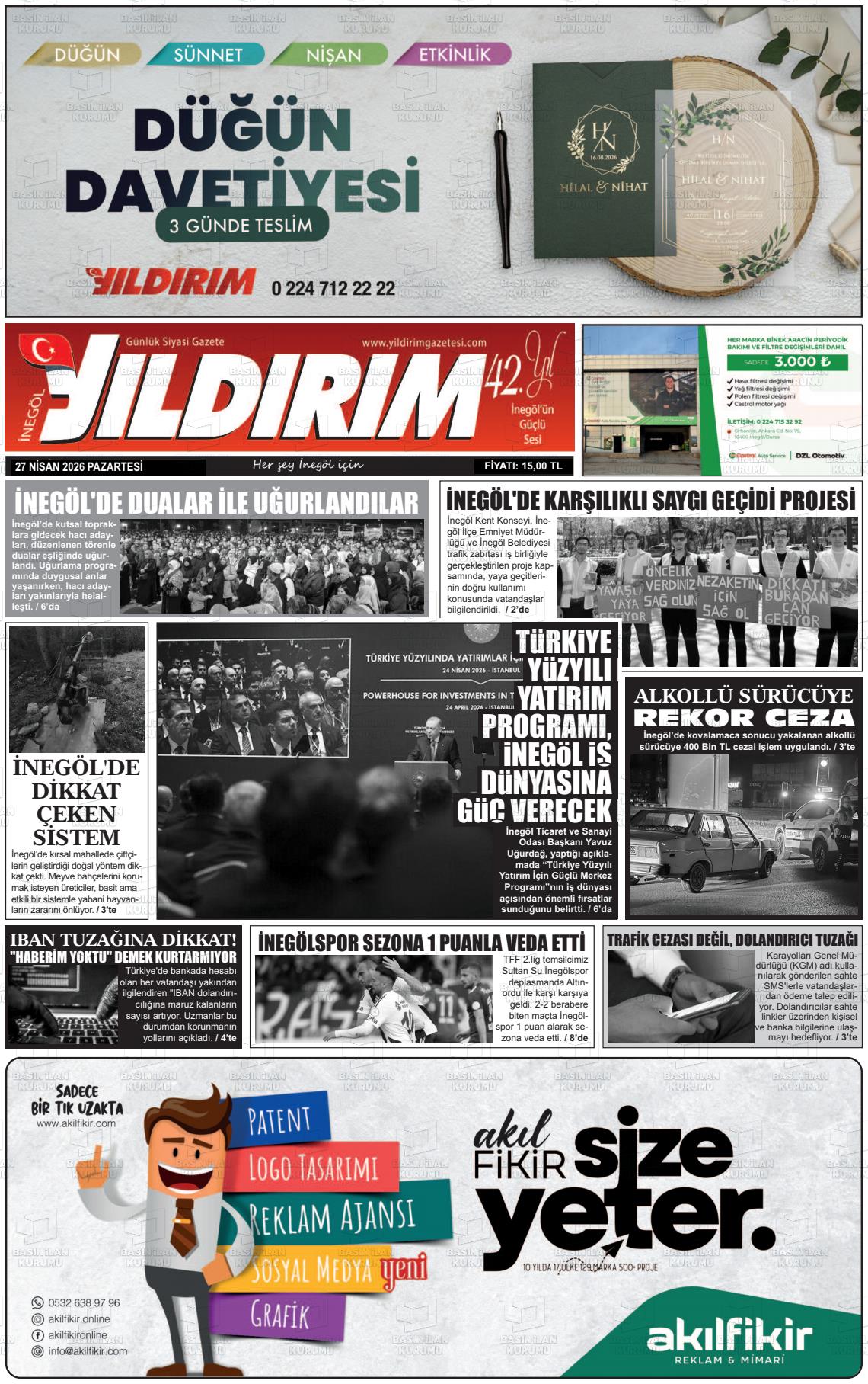 Bursa Inegolyildirim 27.04.2026