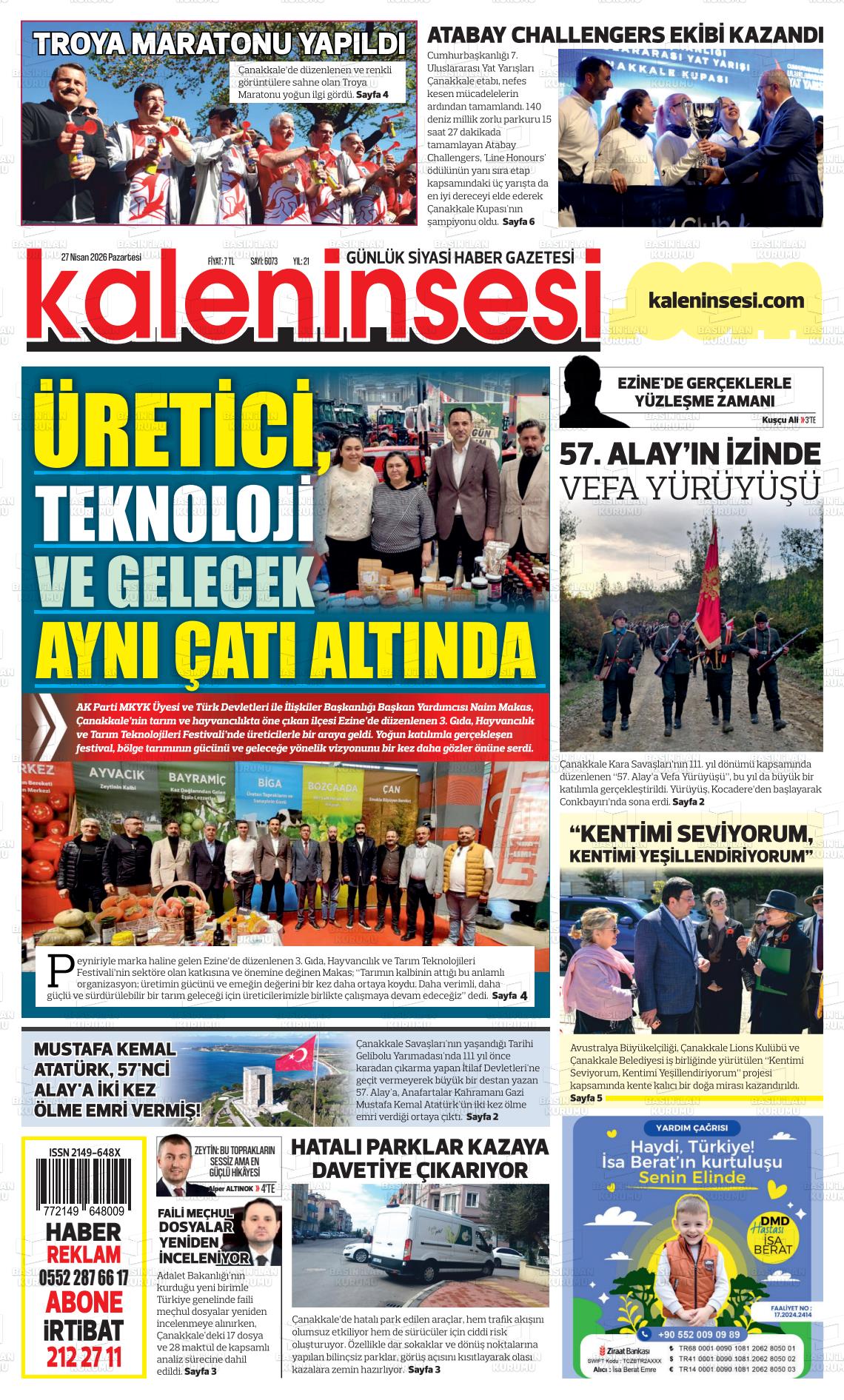 Canakkale Kaleninsesi 27.04.2026