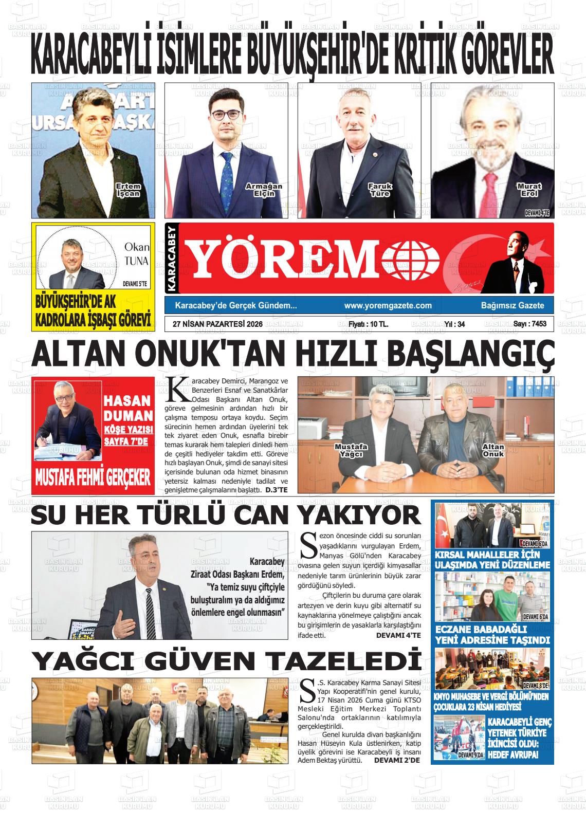 Bursa Karacabeyyorem 27.04.2026