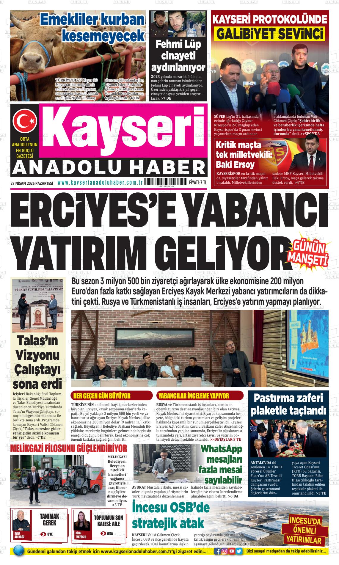 Kayseri Anadoluhaber 27.04.2026