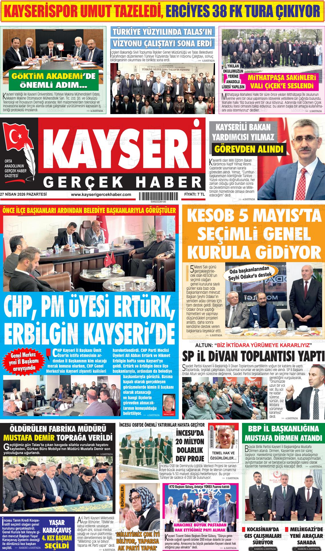 Kayseri Starhaber 27.04.2026