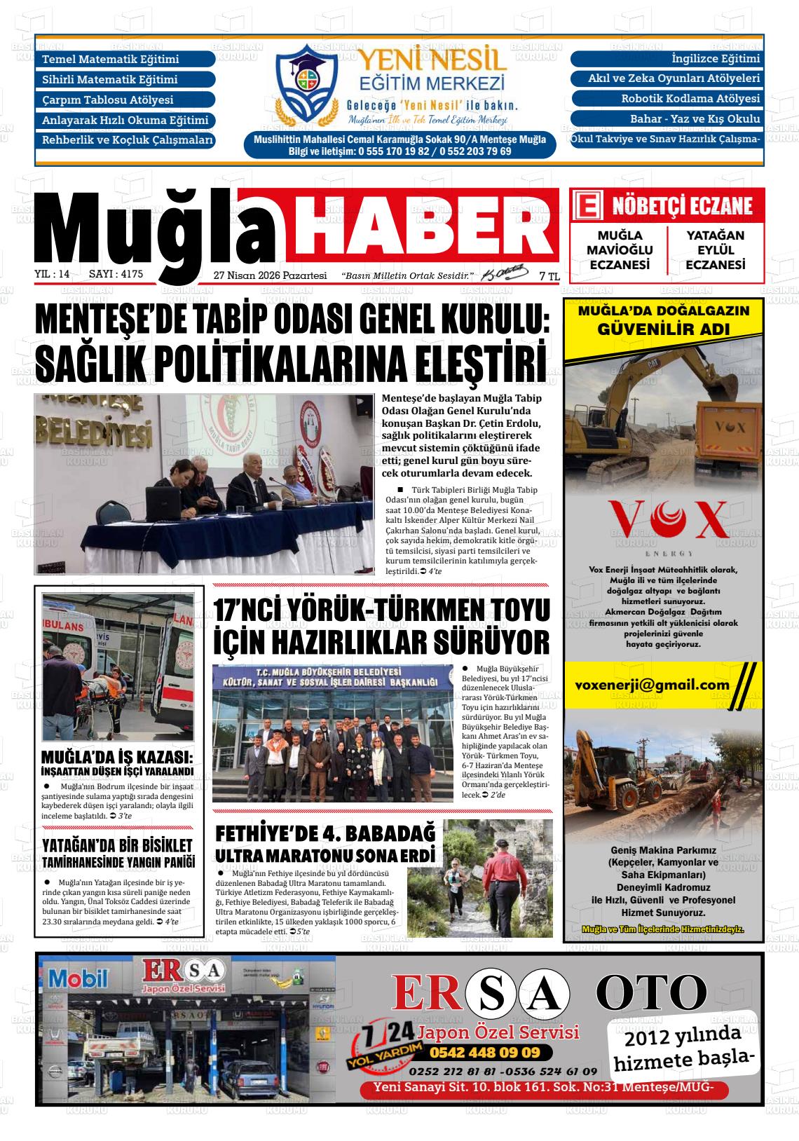 Mugla Haber 27.04.2026