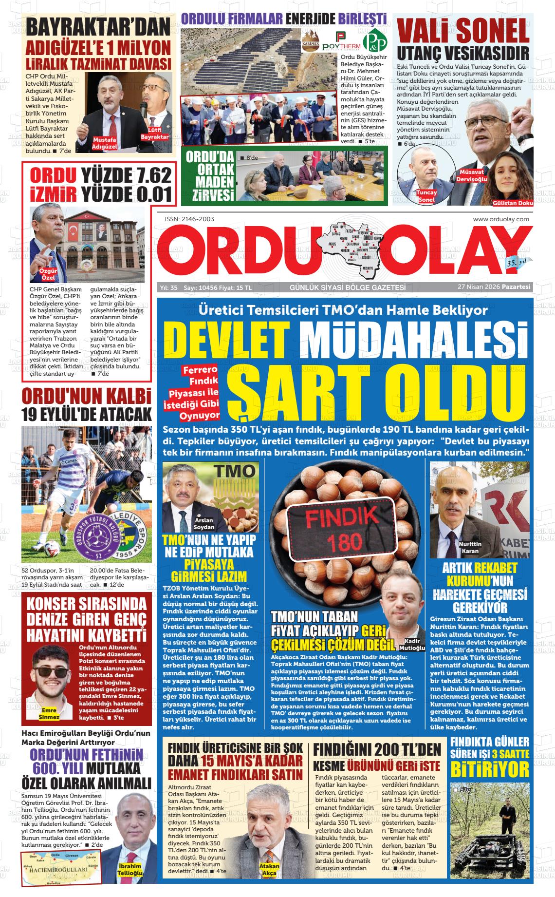 Ordu Olay 27.04.2026