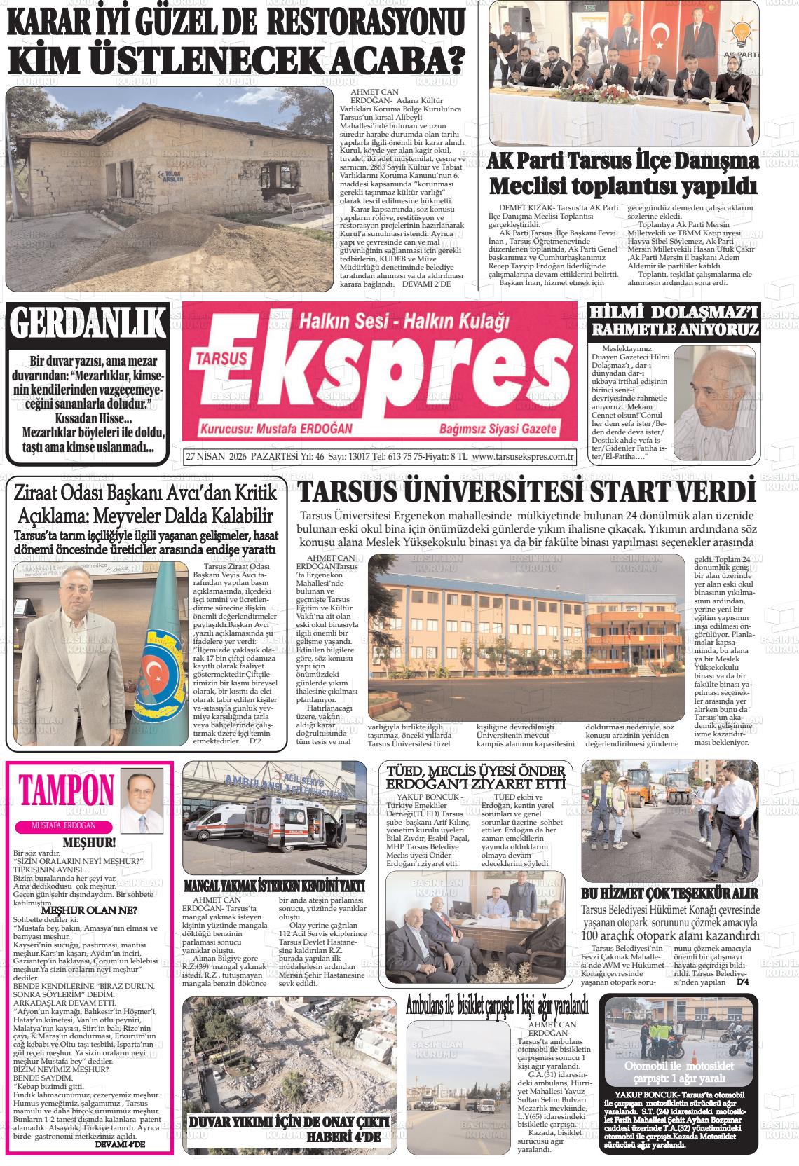 Mersin Tarsusekspres 27.04.2026