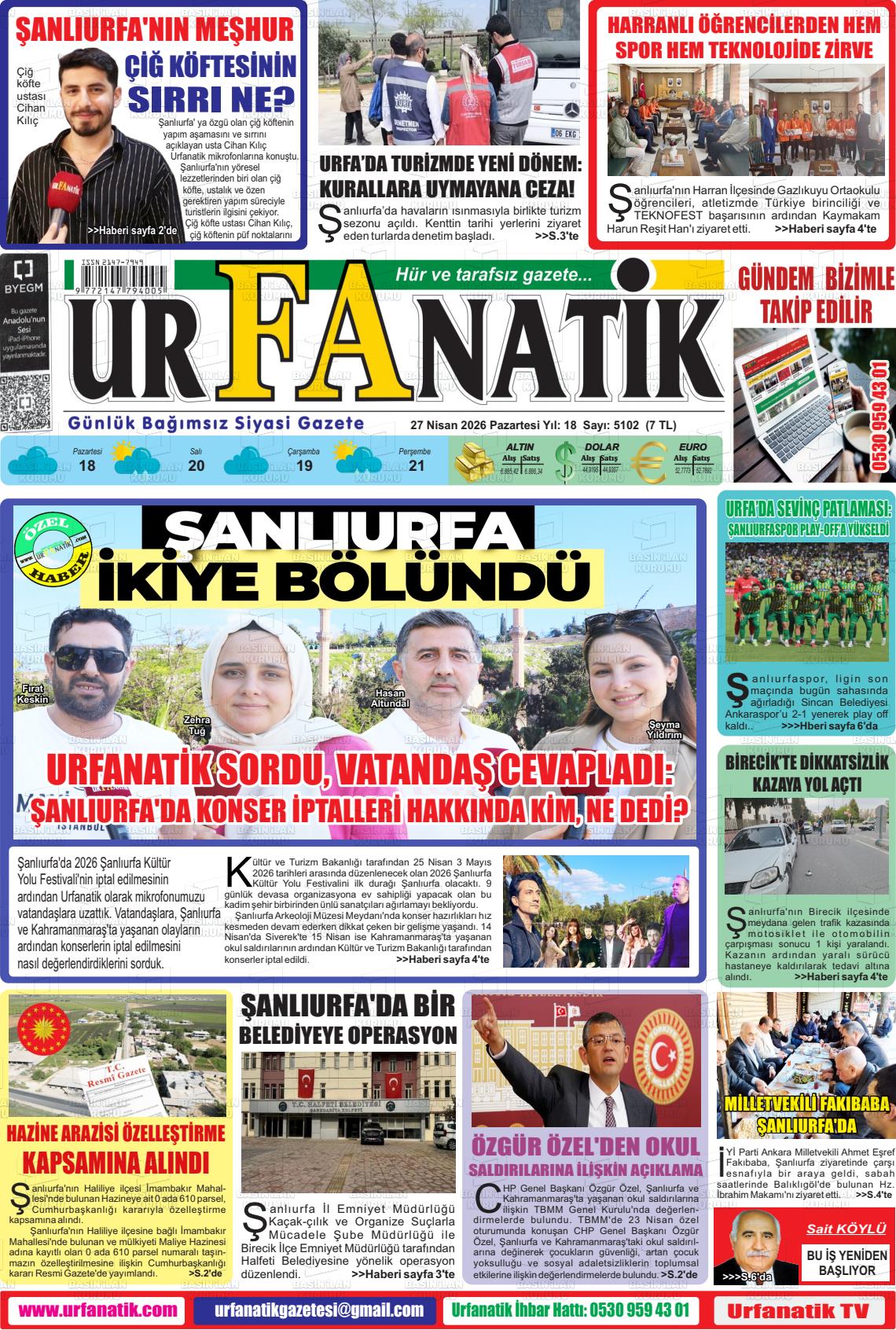 Sanliurfa Urfanatik 27.04.2026