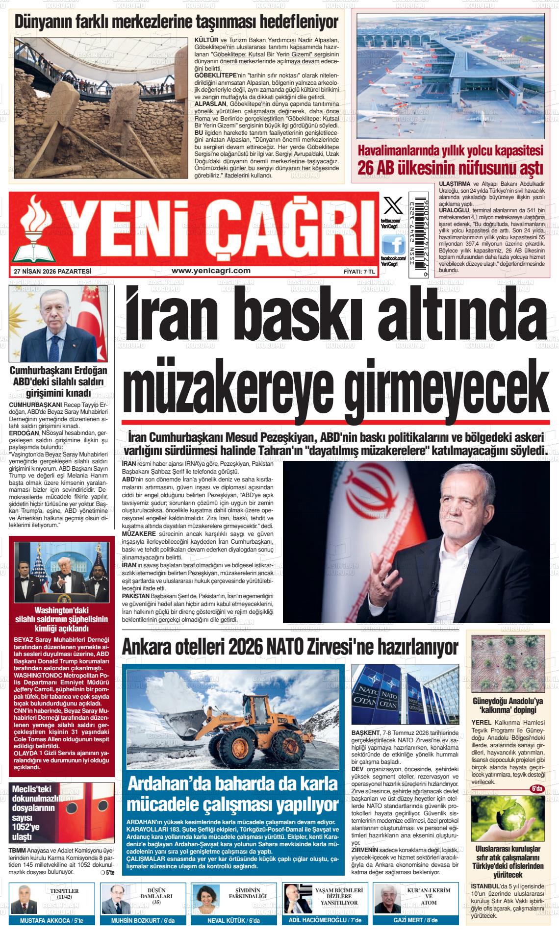 Istanbul Yenicagri 27.04.2026