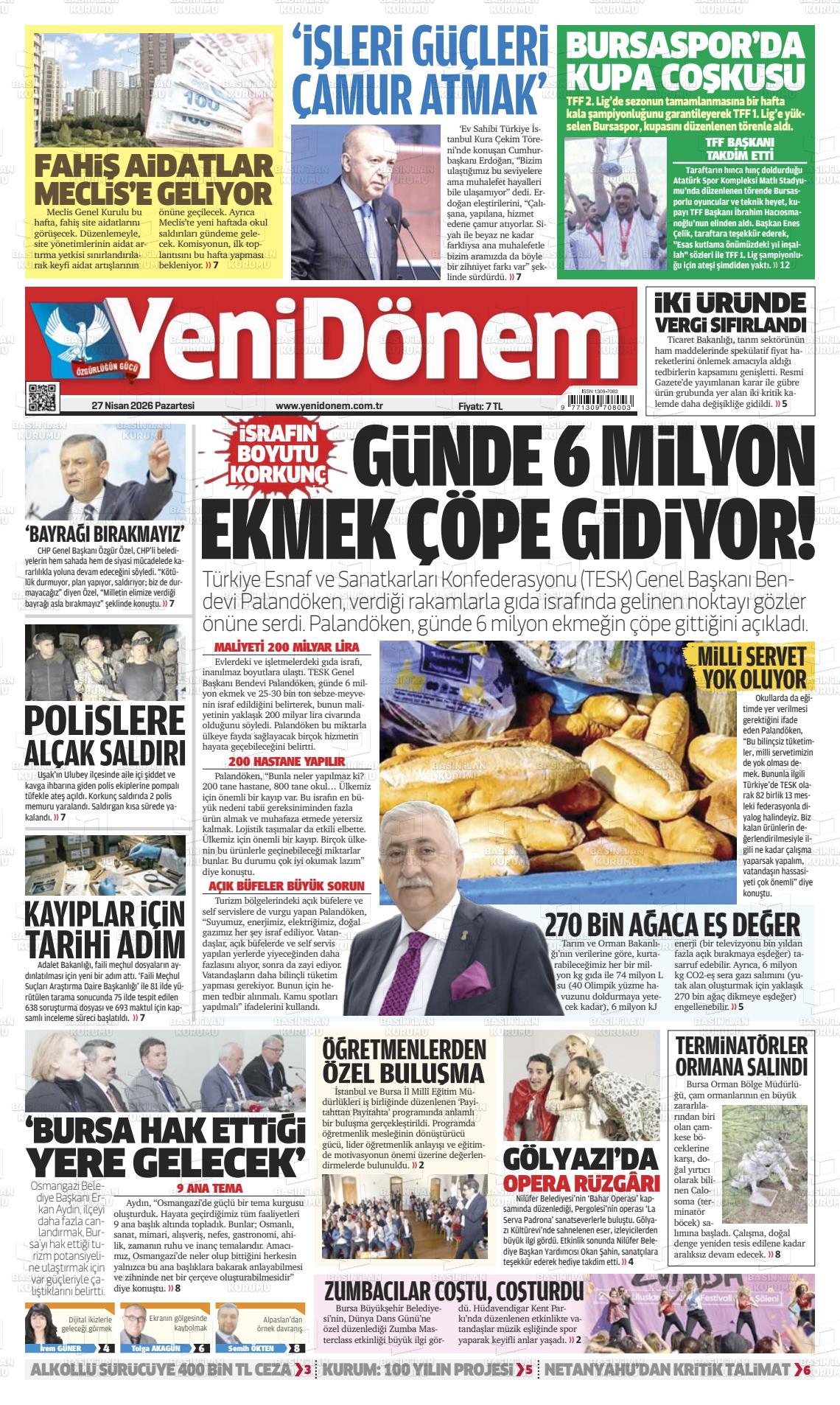Bursa Yenidonem 27.04.2026