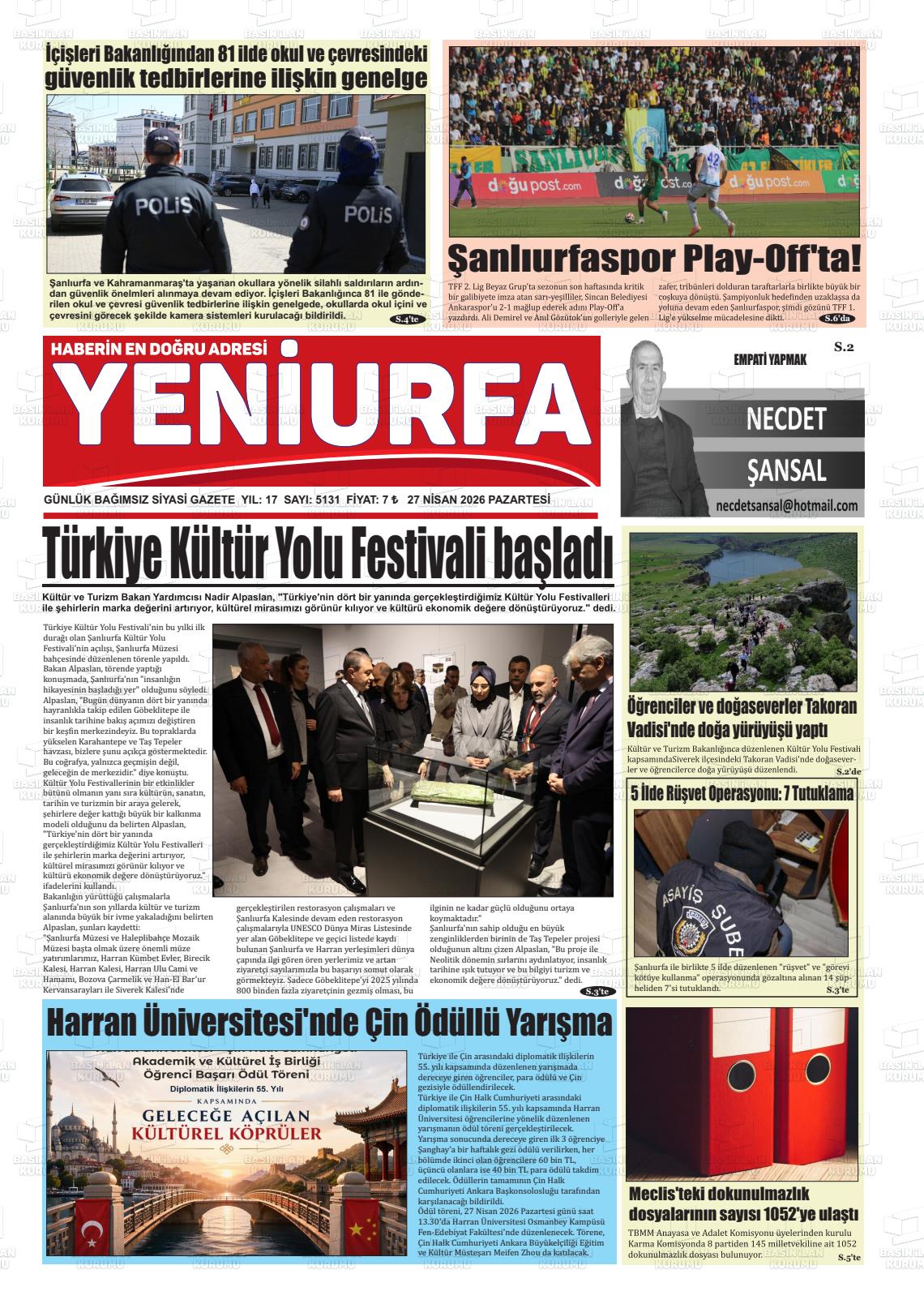 Sanliurfa Yeniurfa 27.04.2026