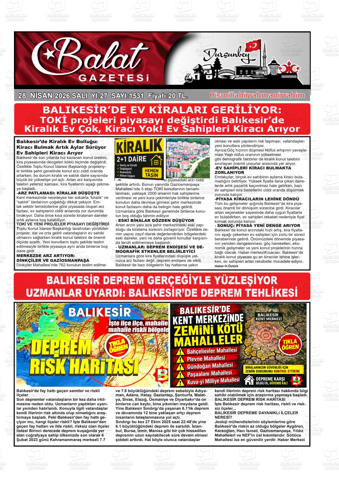 Balikesir Balat 28.04.2026