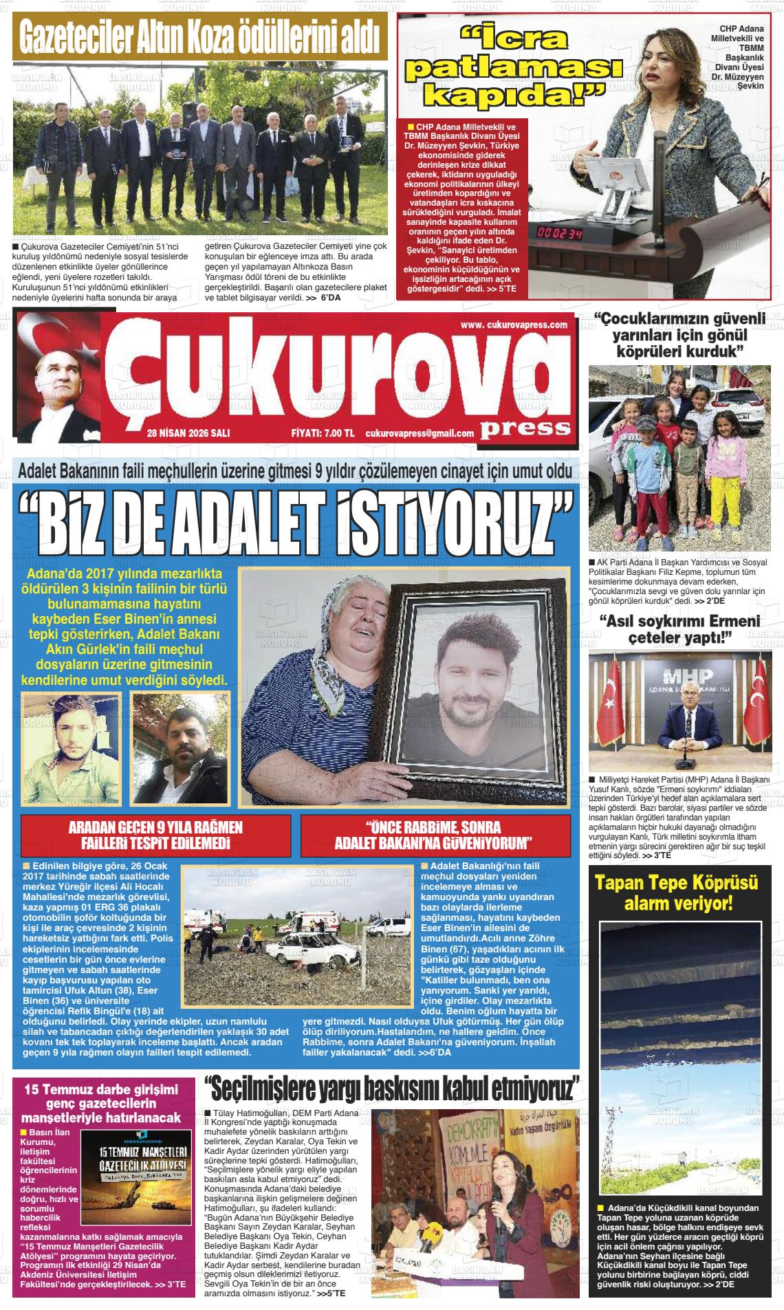 Adana Cukurovapress 28.04.2026