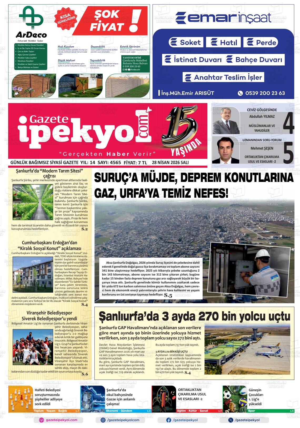 Sanliurfa Gazeteipekyol 28.04.2026
