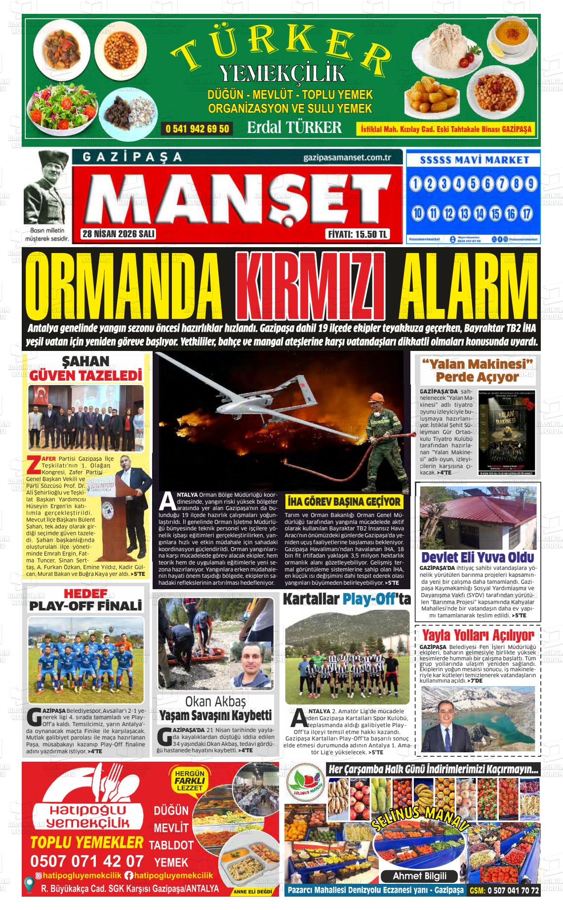 Antalya Gazipasamanset 28.04.2026