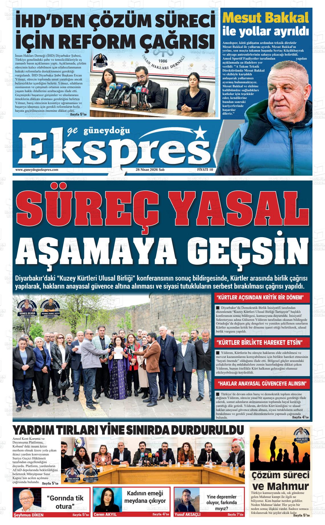 Diyarbakir Geguneydoguekspres 28.04.2026