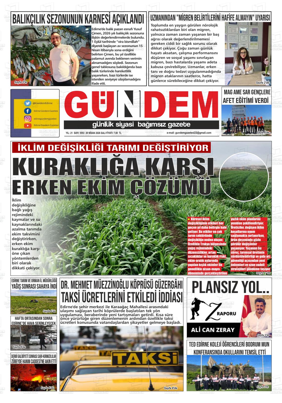 Edirne Gundem 28.04.2026