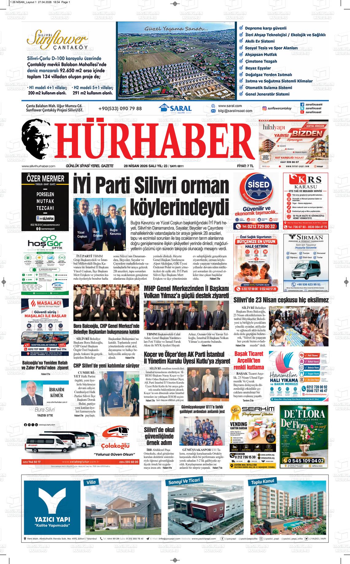 Hür Haber Gazetesi 28.04.2026