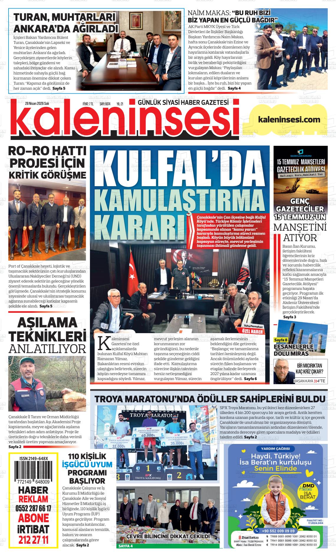 Canakkale Kaleninsesi 28.04.2026