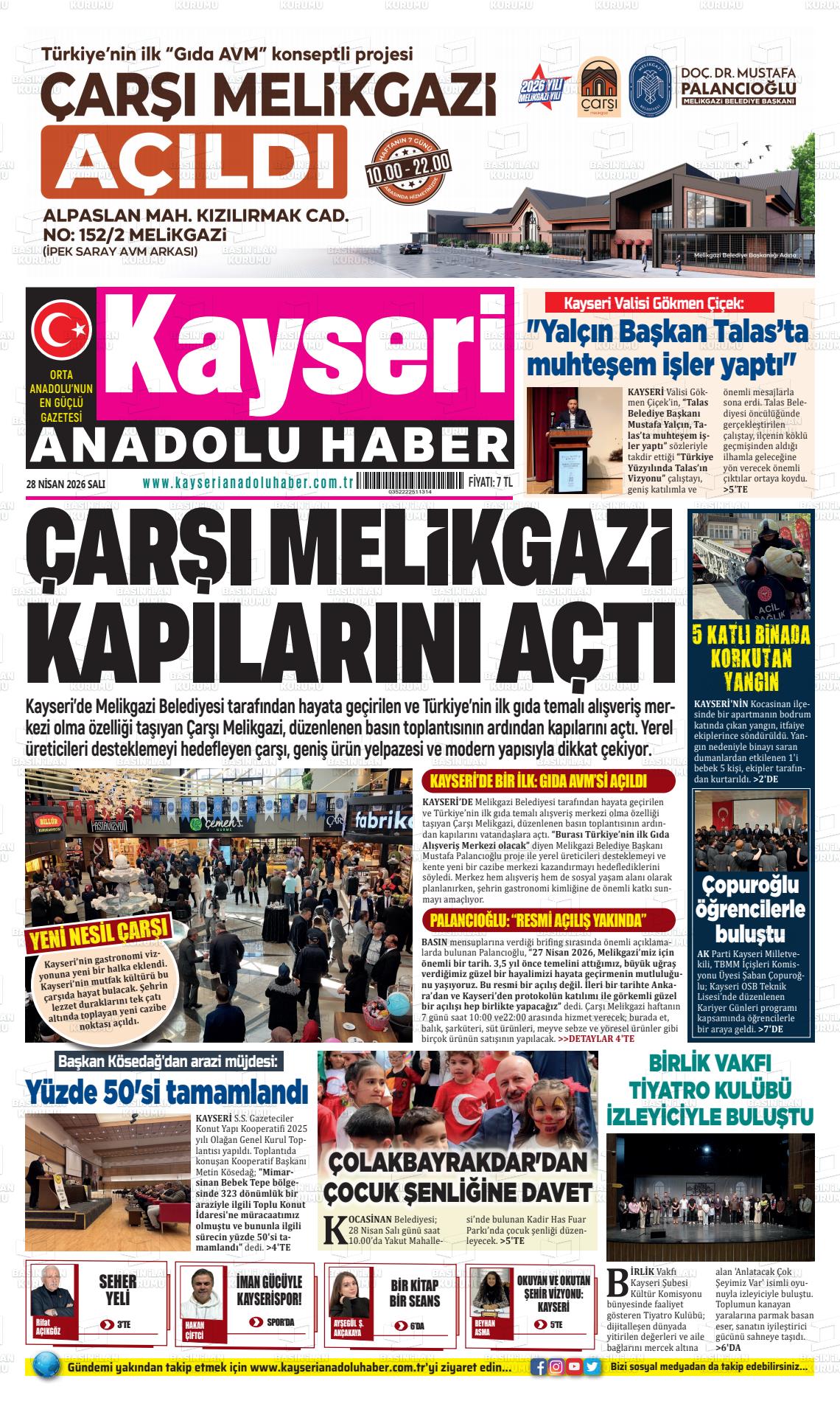 Kayseri Anadoluhaber 28.04.2026