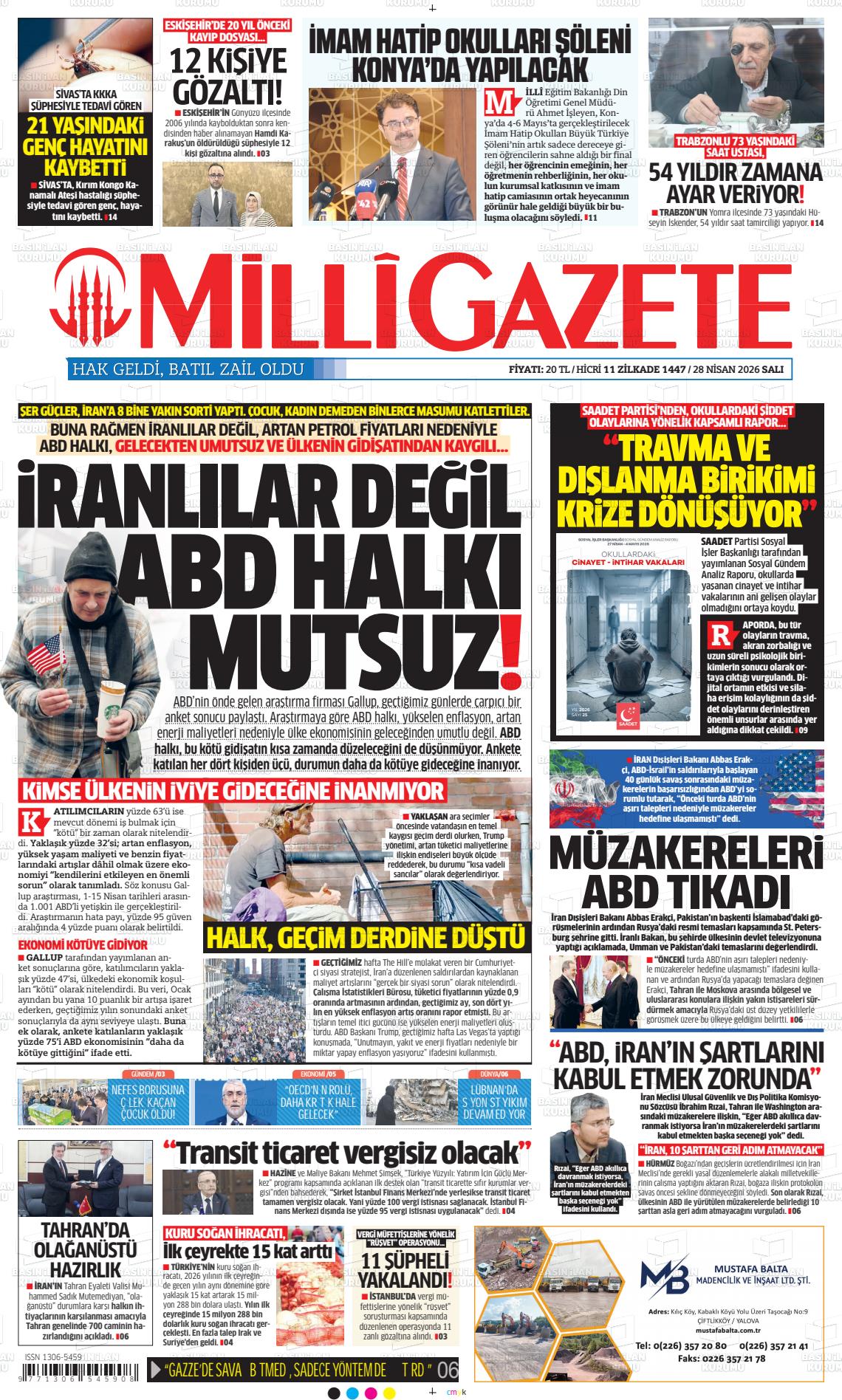 Milli Gazete Gazetesi 28.04.2026