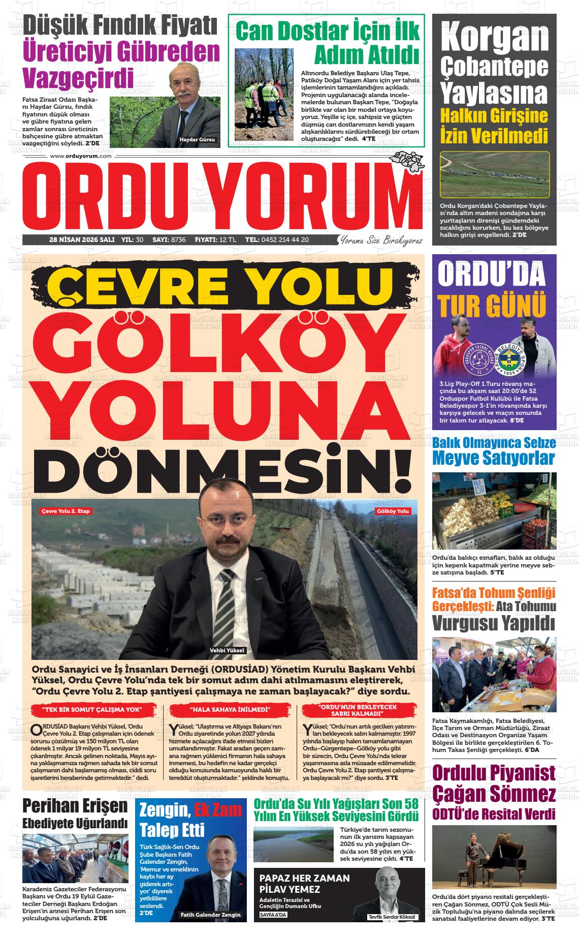Ordu Yorum 28.04.2026