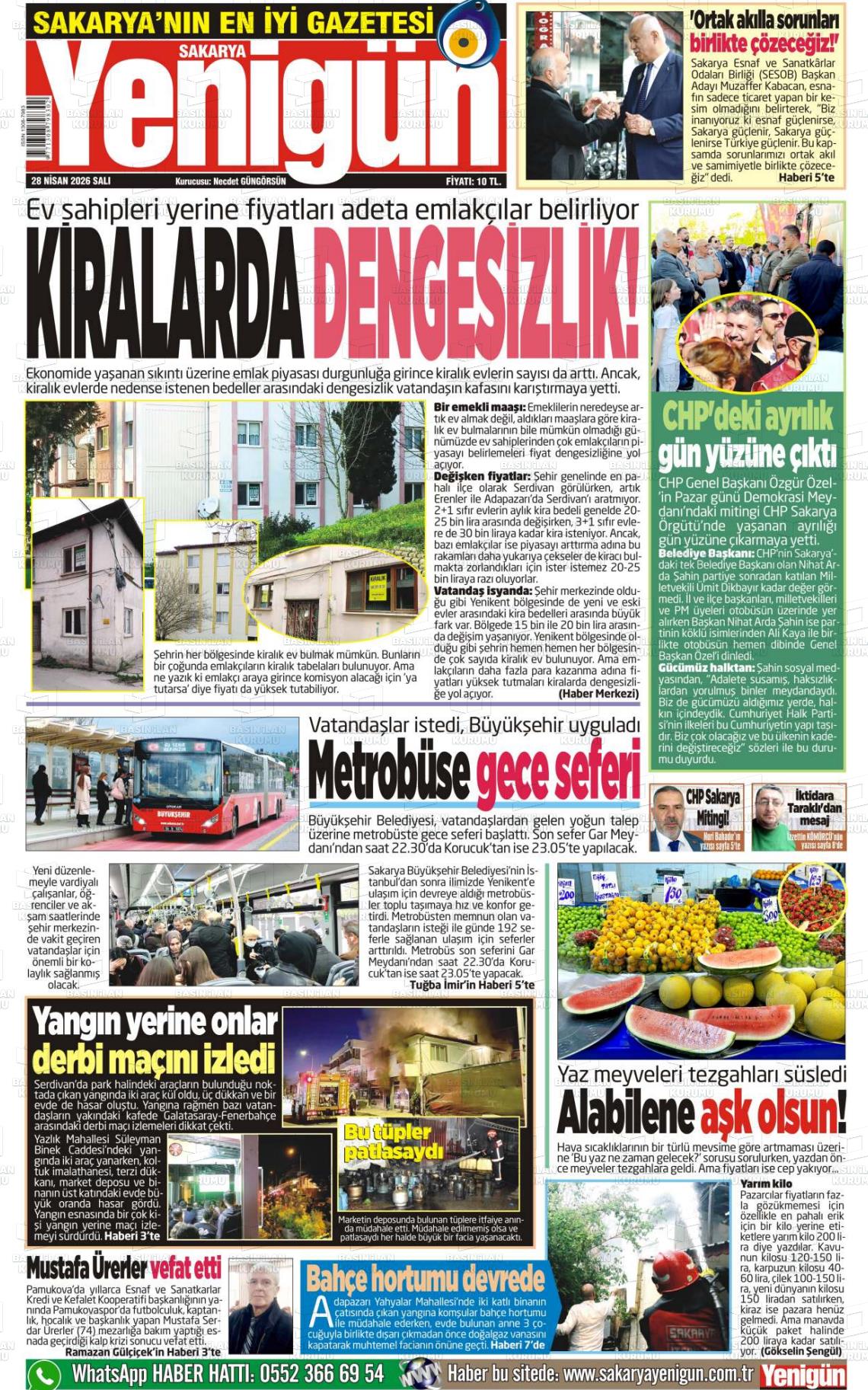Sakarya Yenigun 28.04.2026