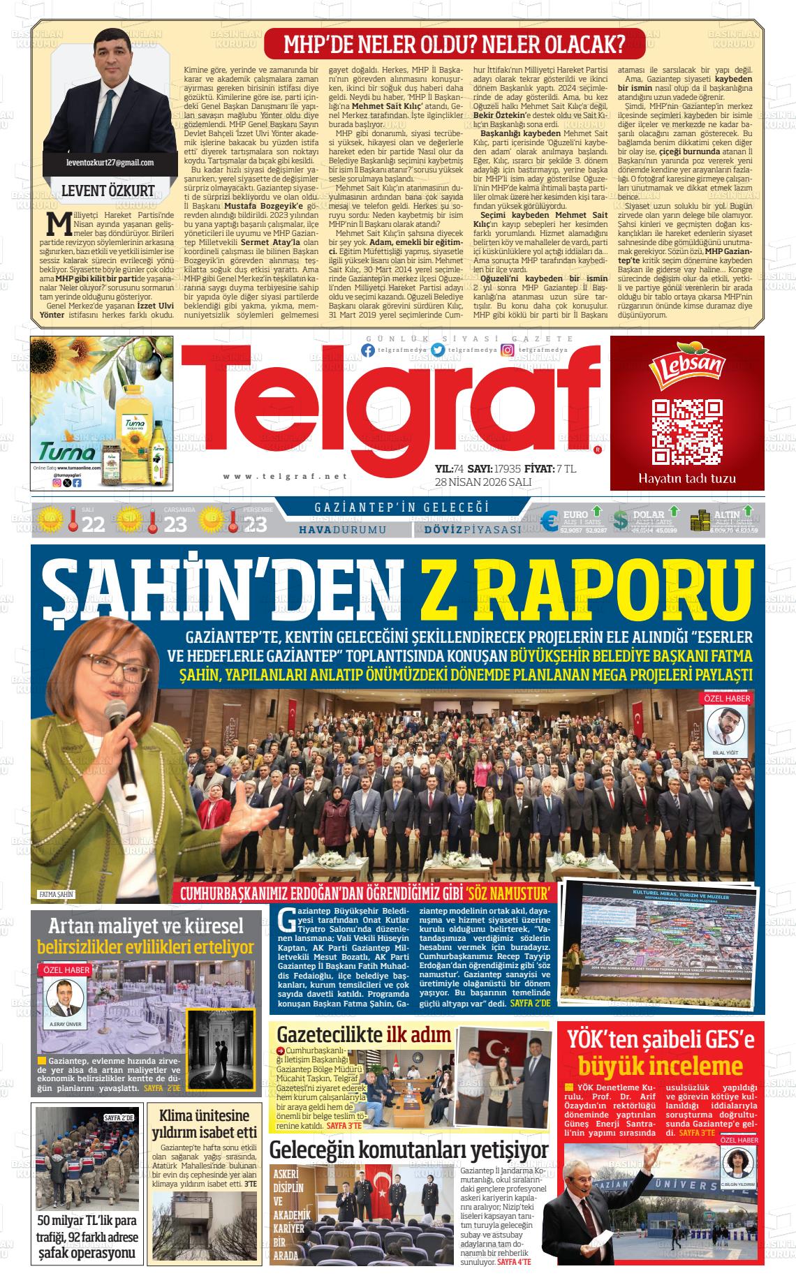 Gaziantep Telgraf 28.04.2026