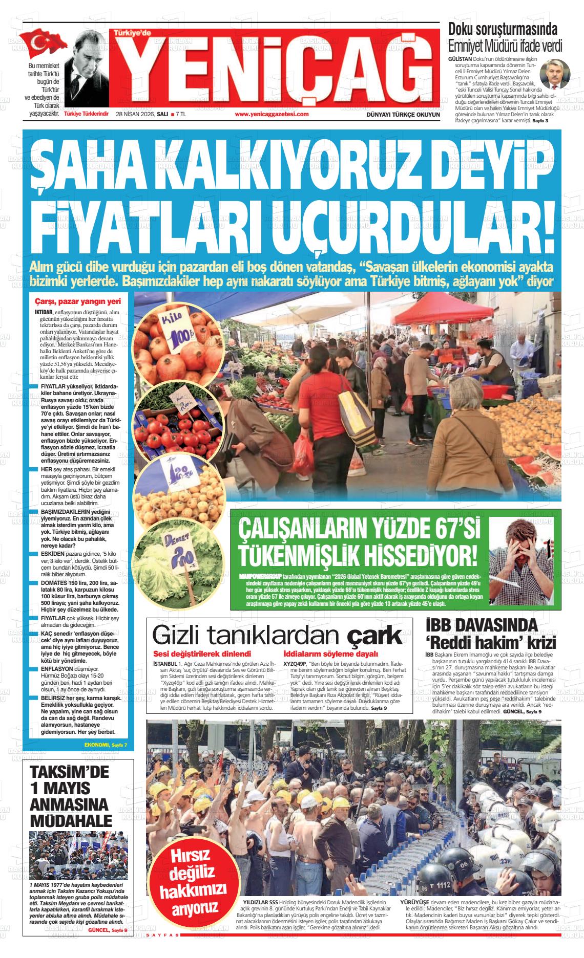 Istanbul Turkiyedeyenicag 28.04.2026