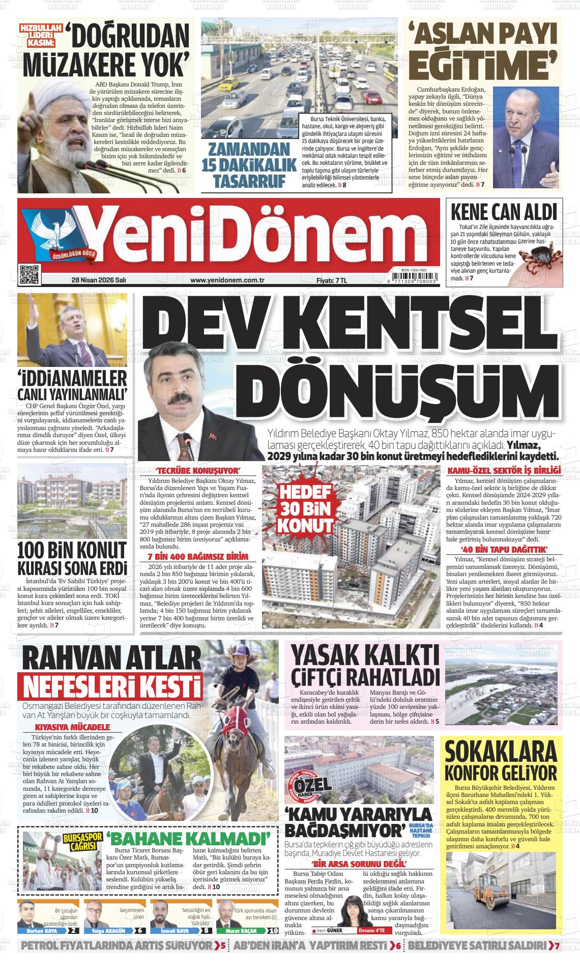 Bursa Yenidonem 28.04.2026