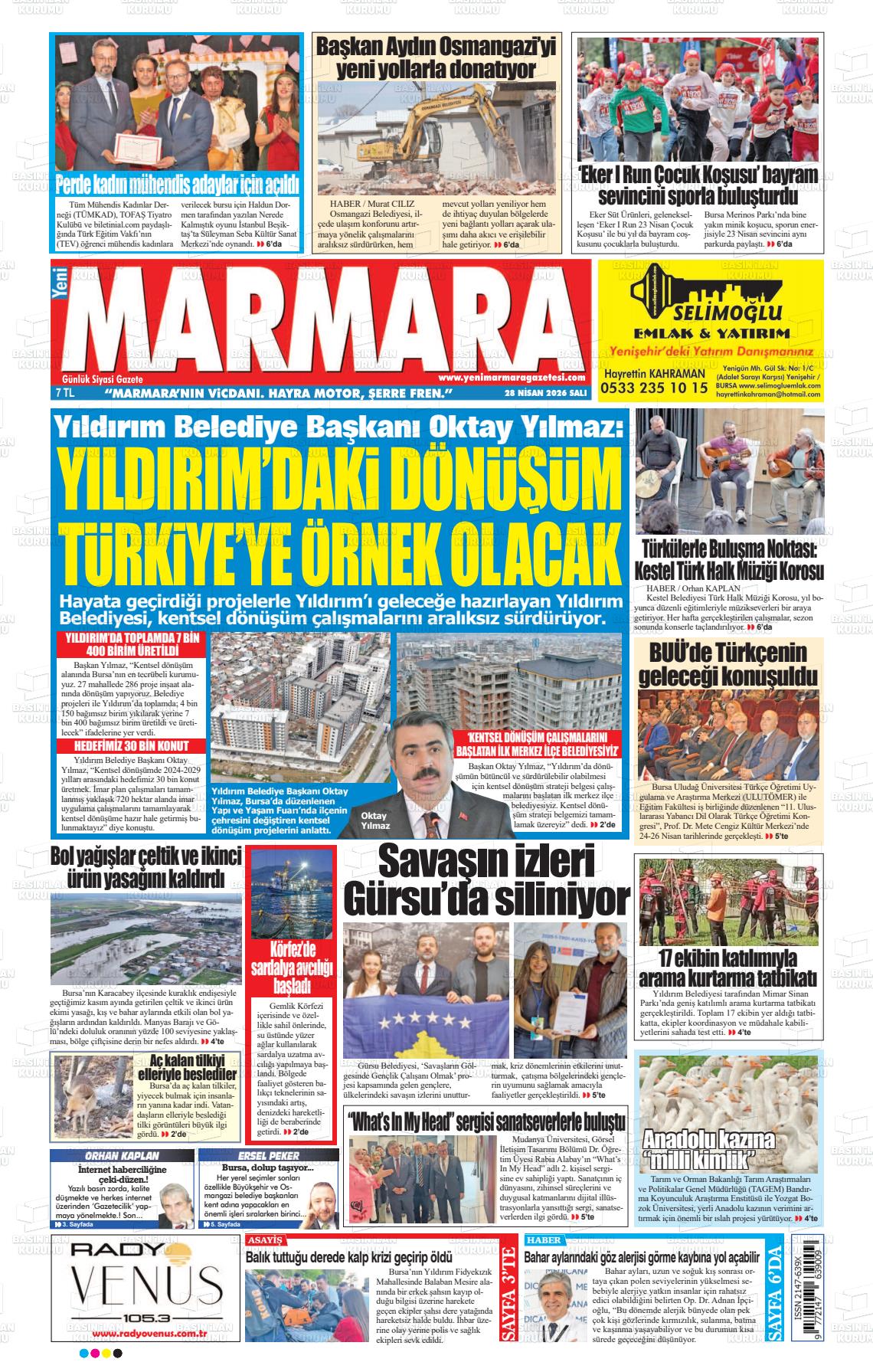 Bursa Yenimarmara 28.04.2026