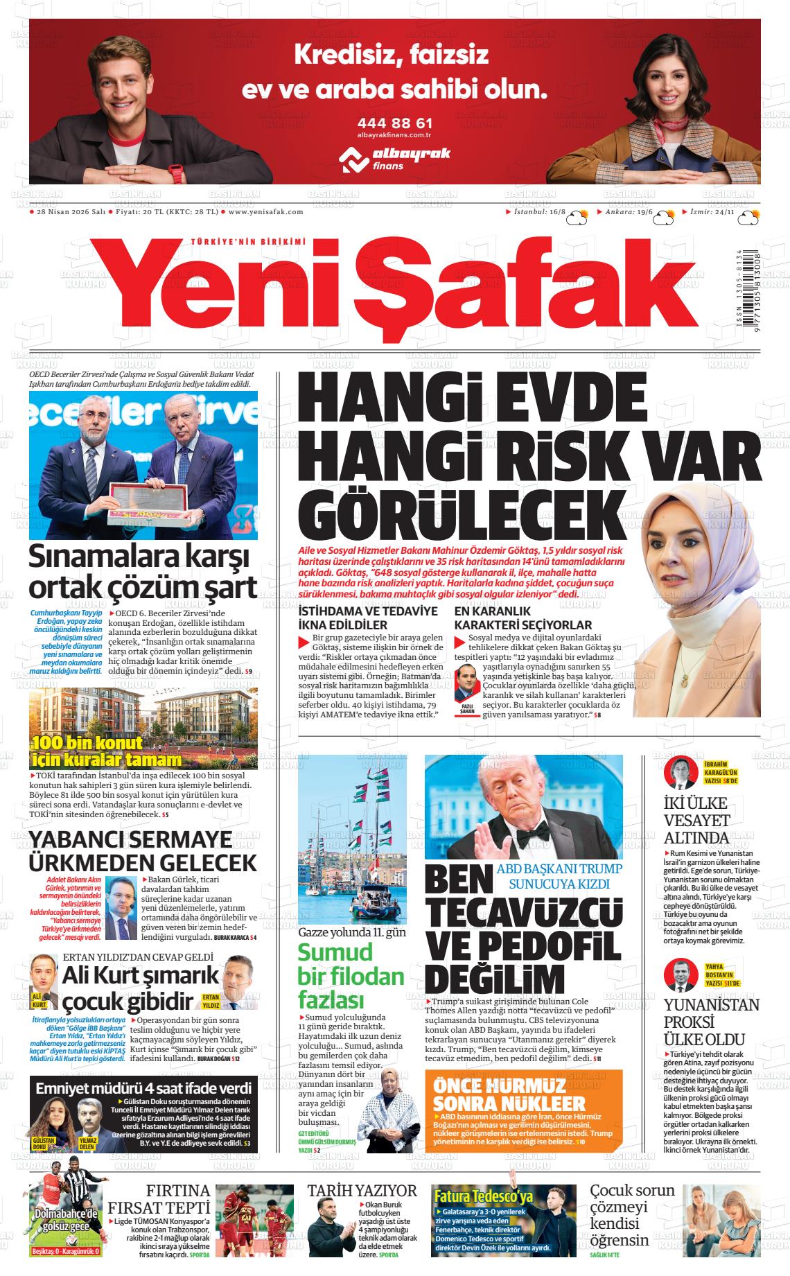 Yeni Şafak Gazetesi 28.04.2026