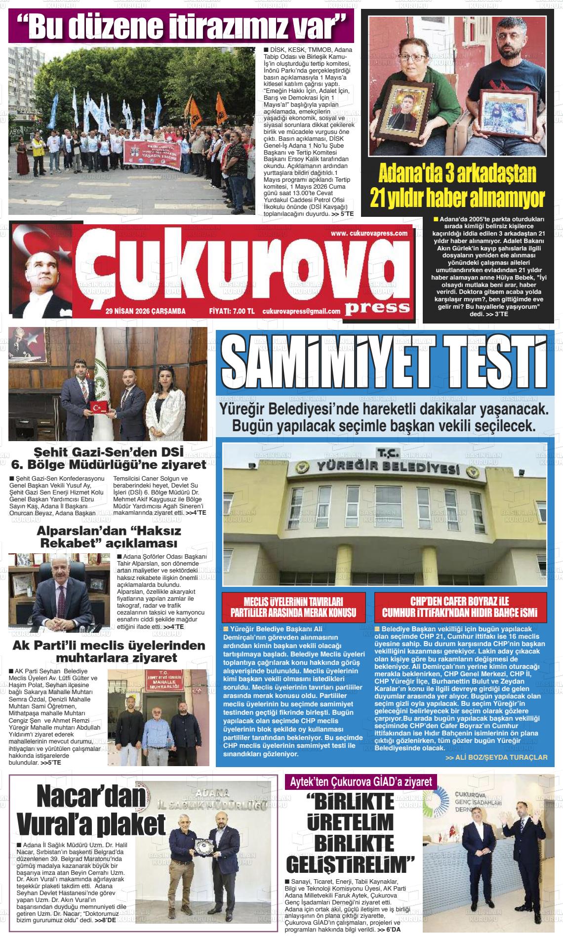 Adana Cukurovapress 29.04.2026