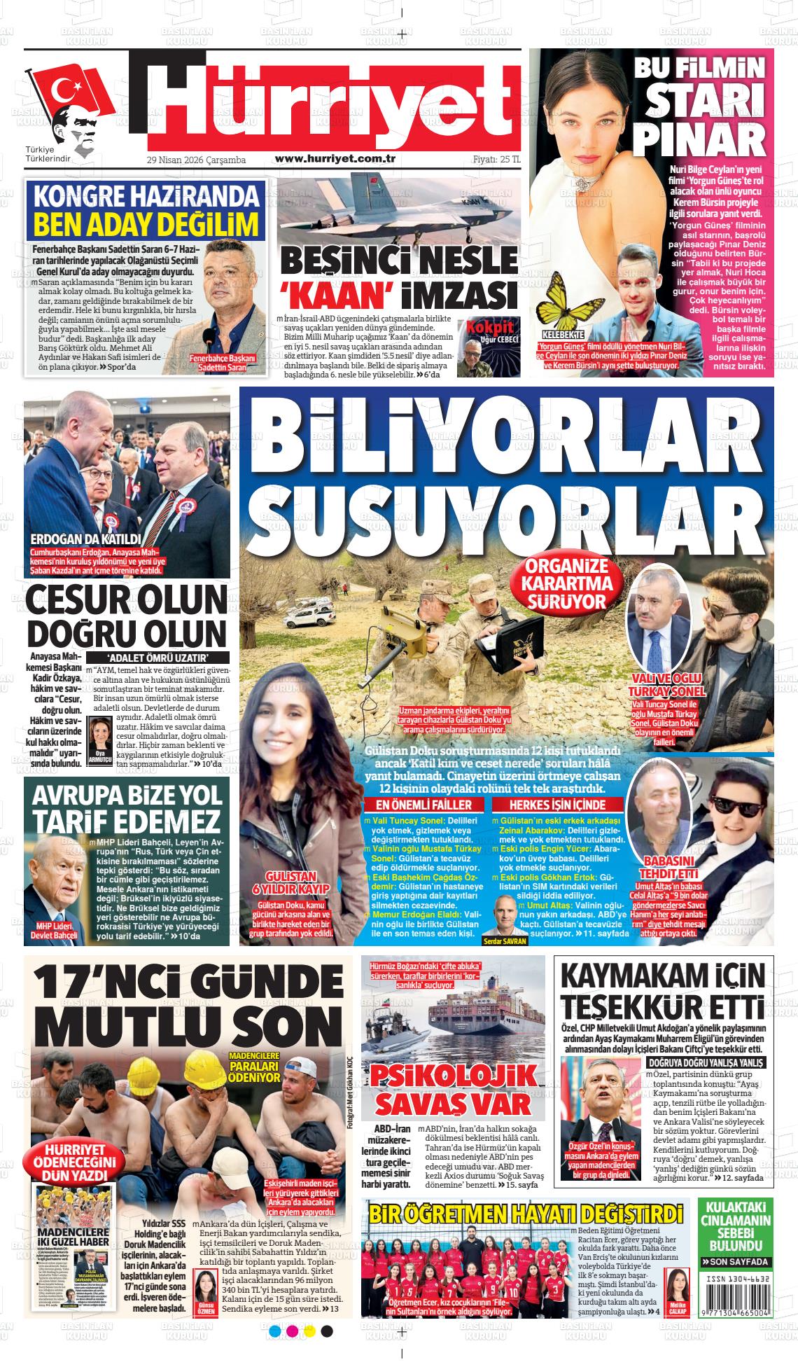 Hürriyet Gazetesi 29.04.2026