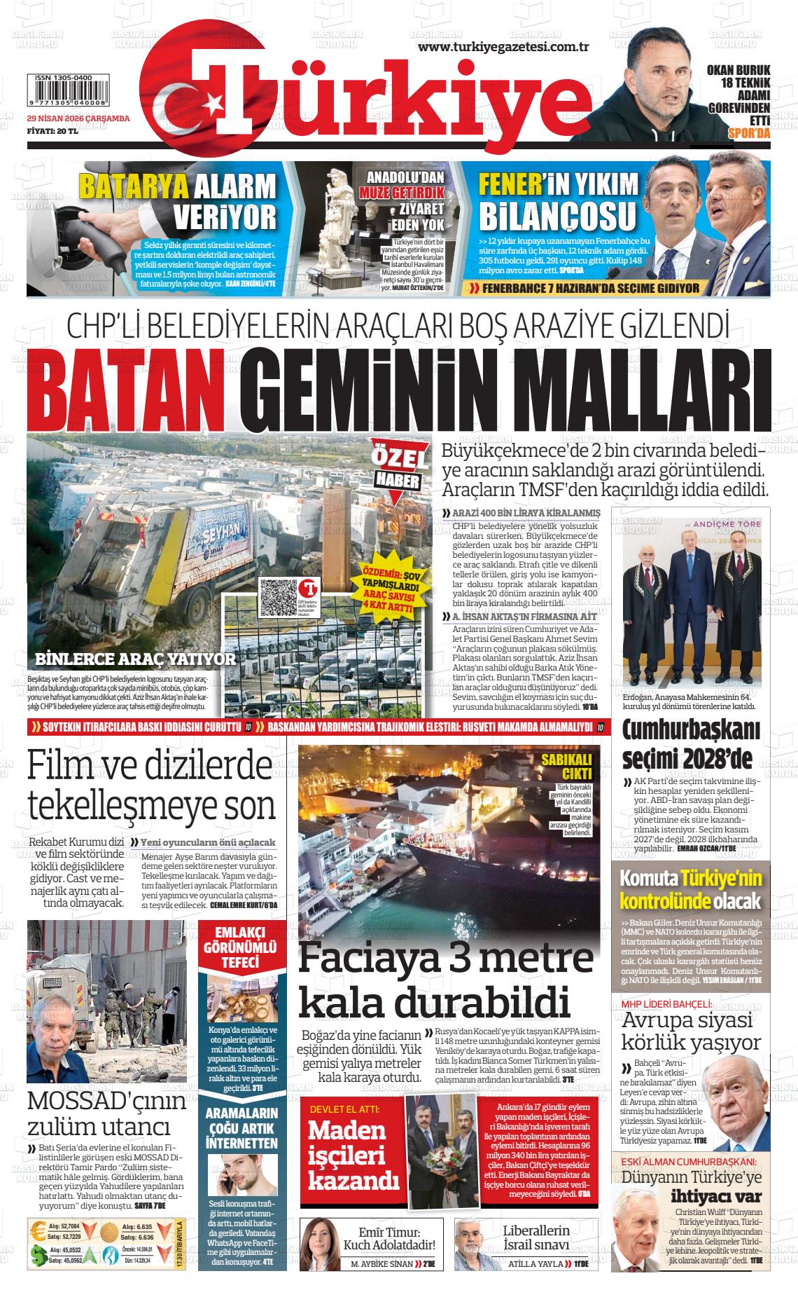 Türkiye Gazetesi 29.04.2026