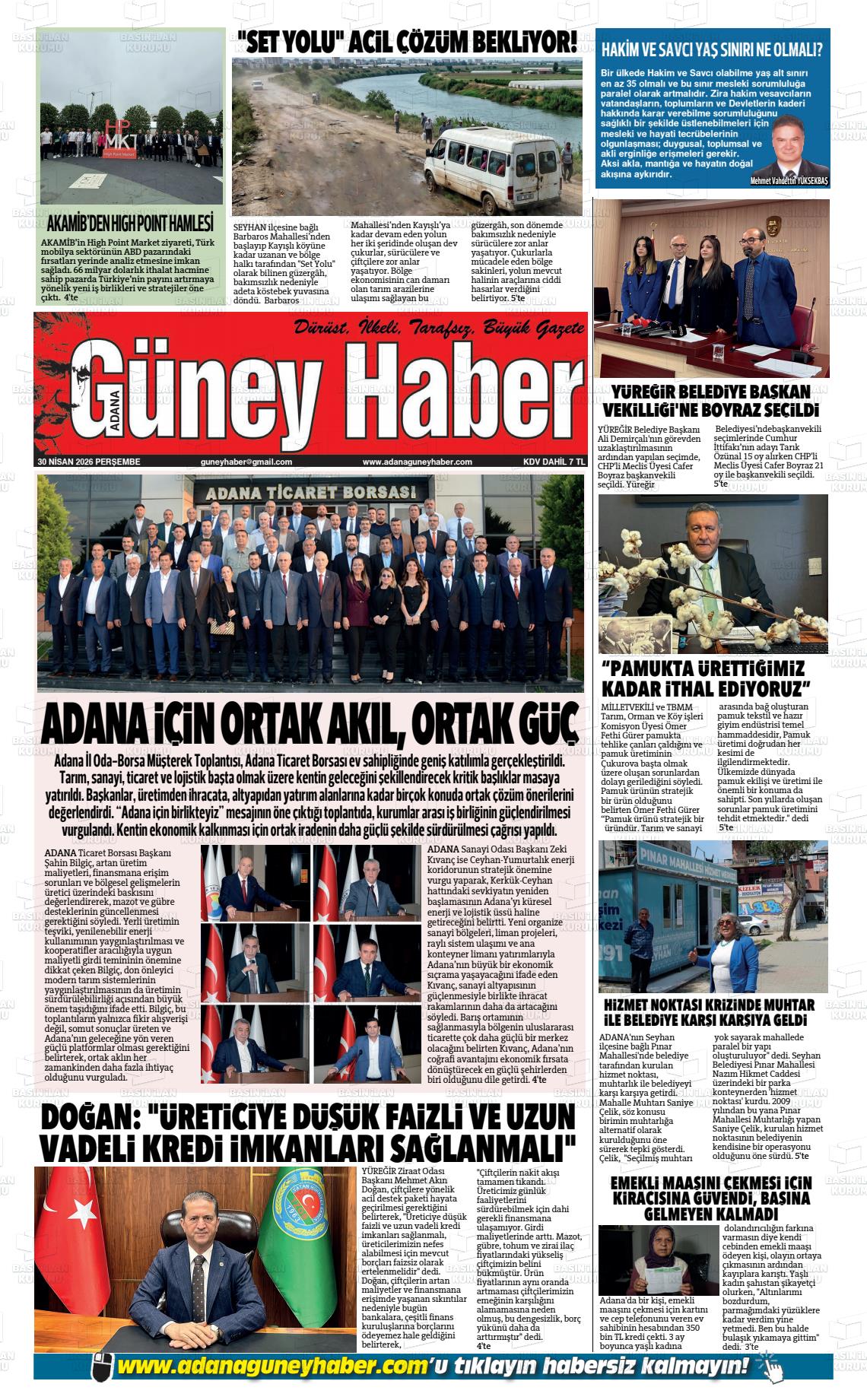 Adana Guneyhaber 30.04.2026
