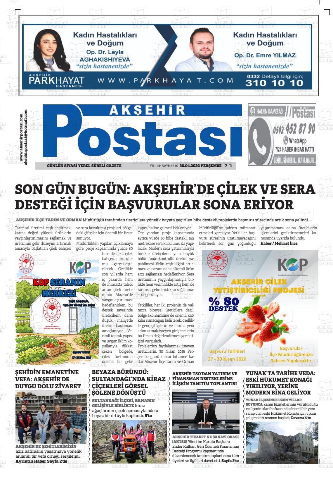Konya Aksehirpostasi 30.04.2026