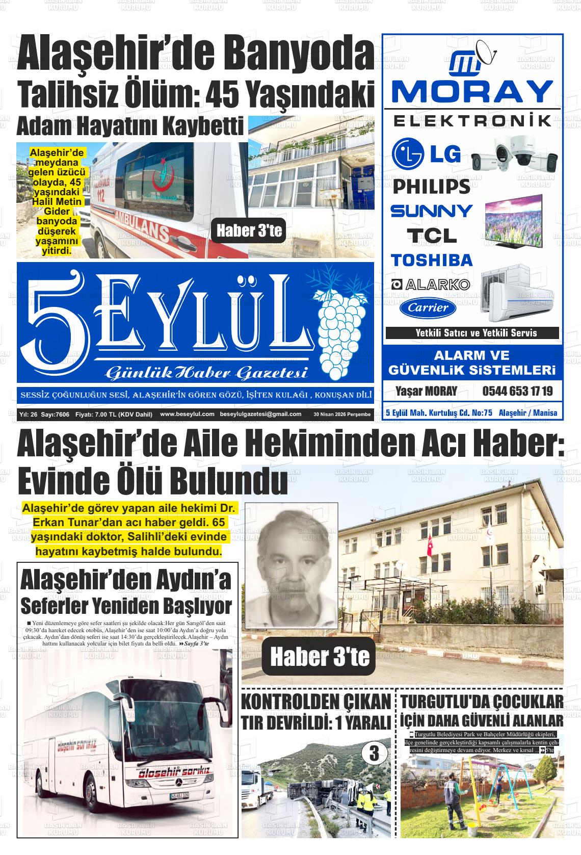 Manisa Alasehir 5 Eylul 30.04.2026
