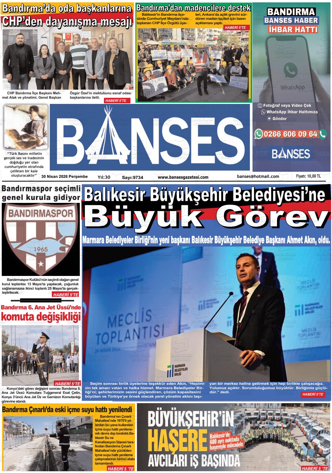 Balikesir Banses 30.04.2026