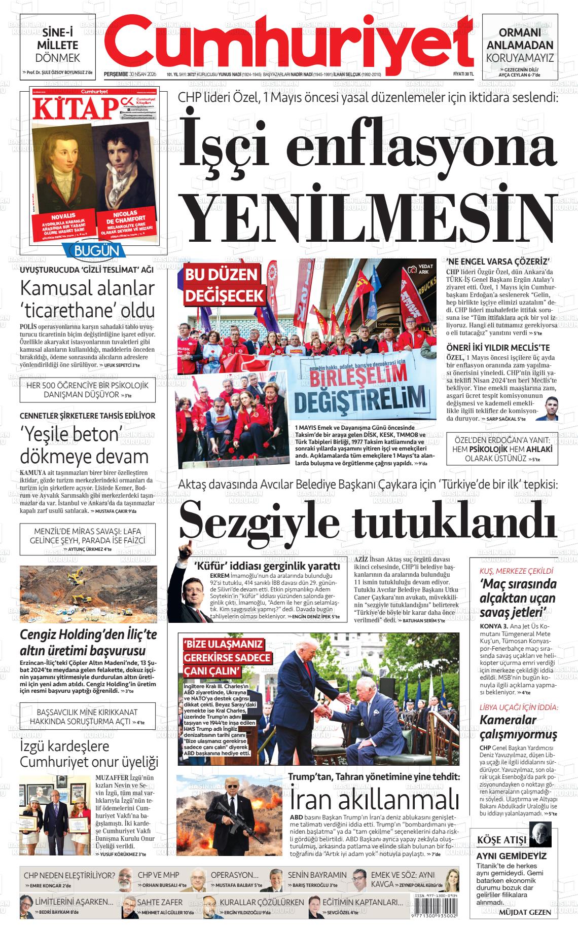 Cumhuriyet Gazetesi 30.04.2026