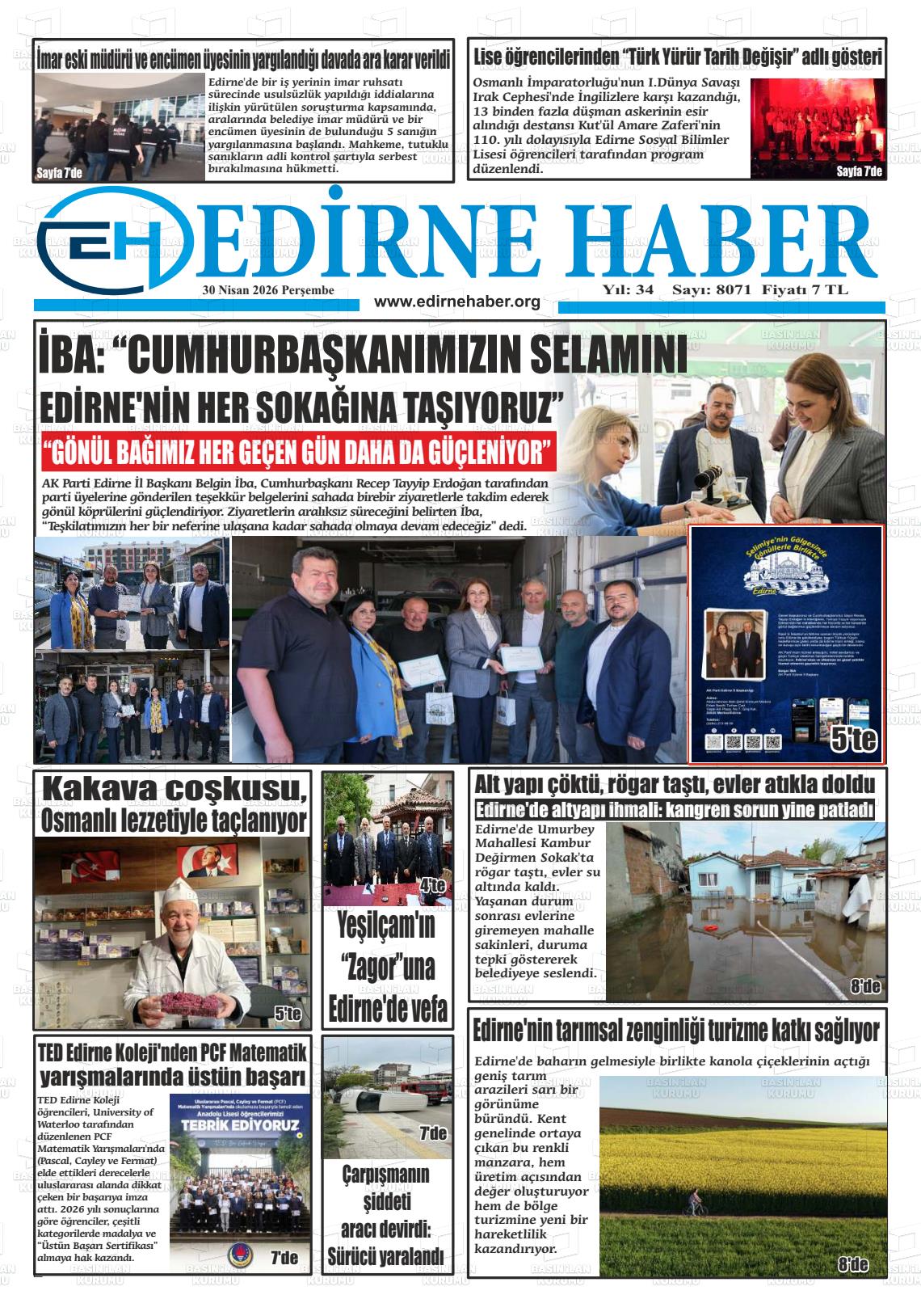 Edirne Haber 30.04.2026