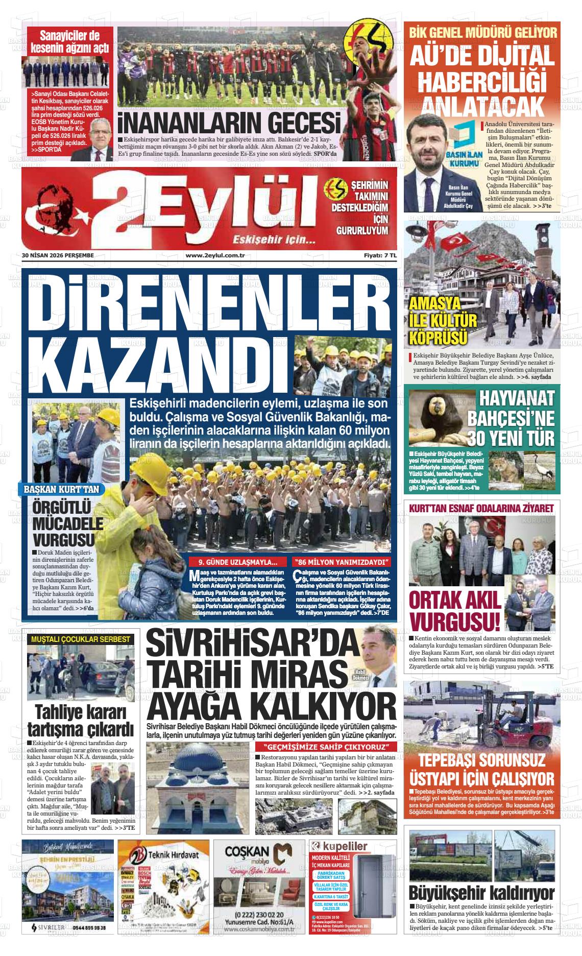 Eskisehir 2 Eylul 30.04.2026
