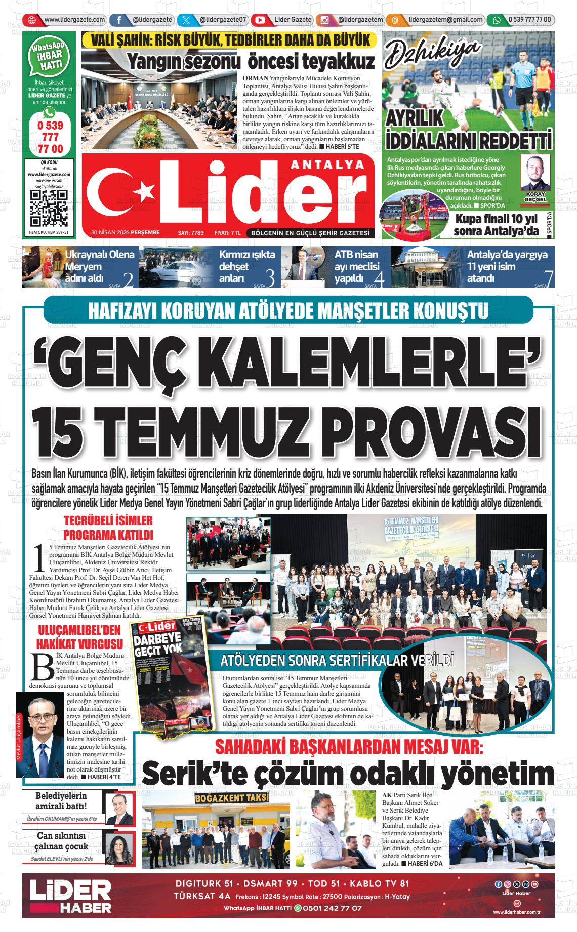 Antalya Gazetebir 30.04.2026