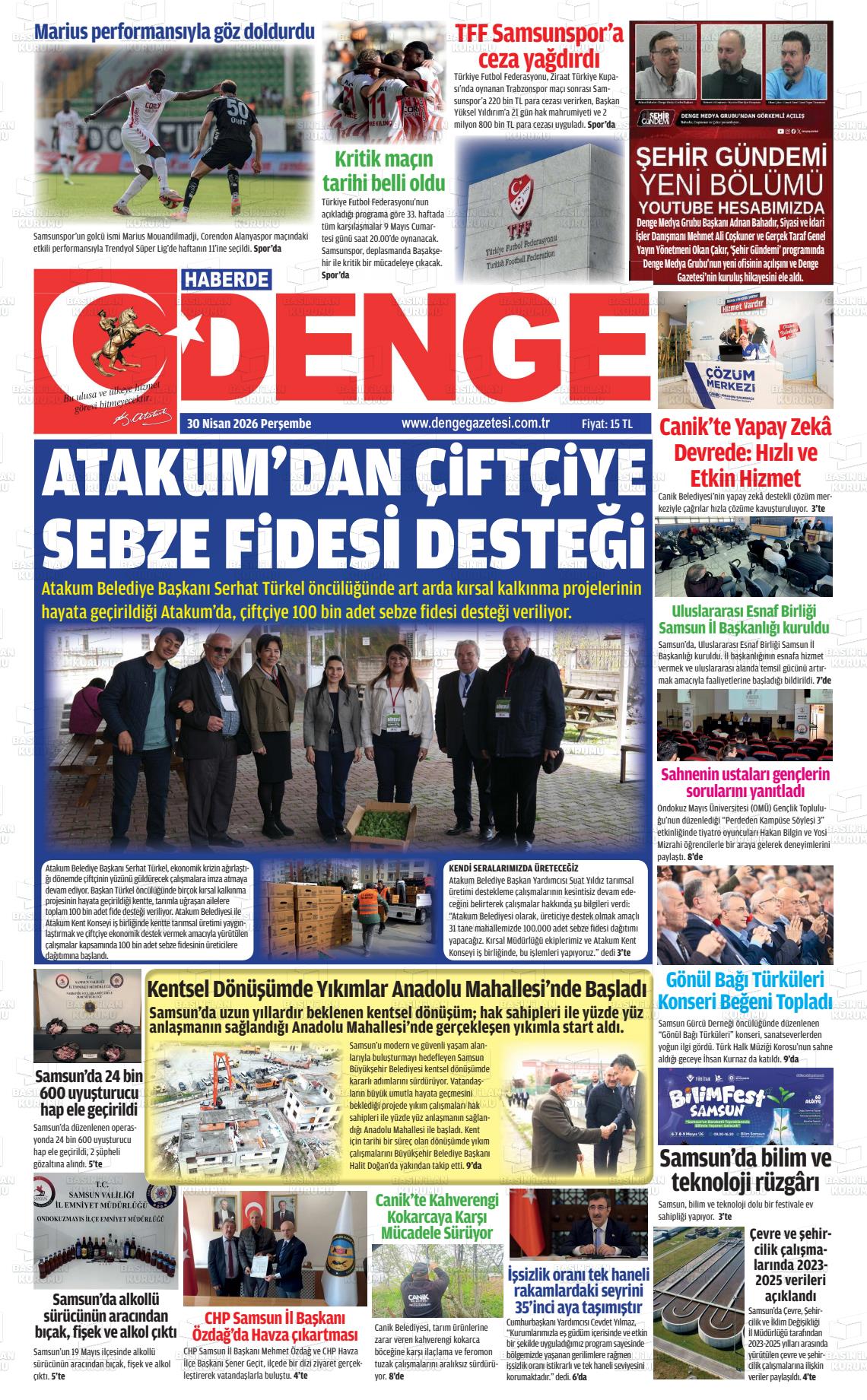 Samsun Haberdedenge 30.04.2026