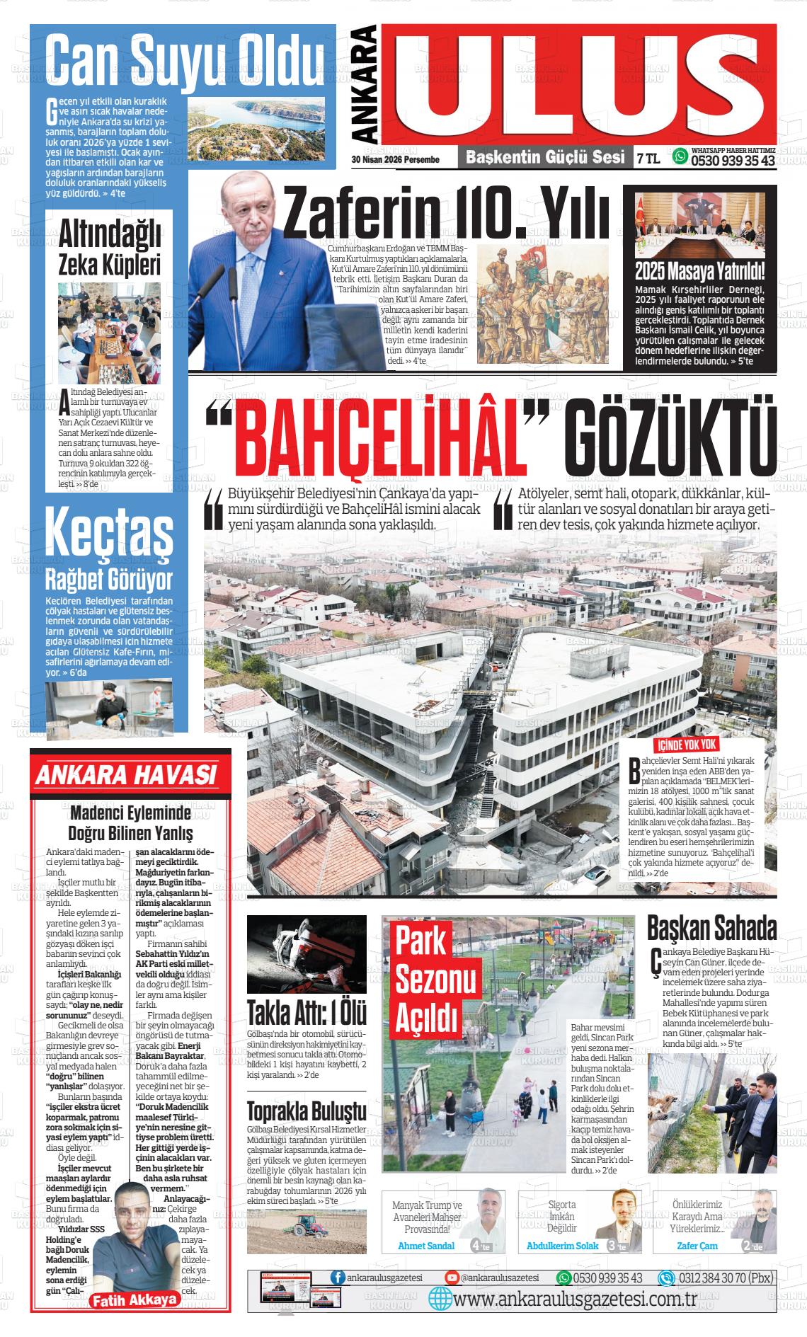 Ankara Habervaktim 30.04.2026