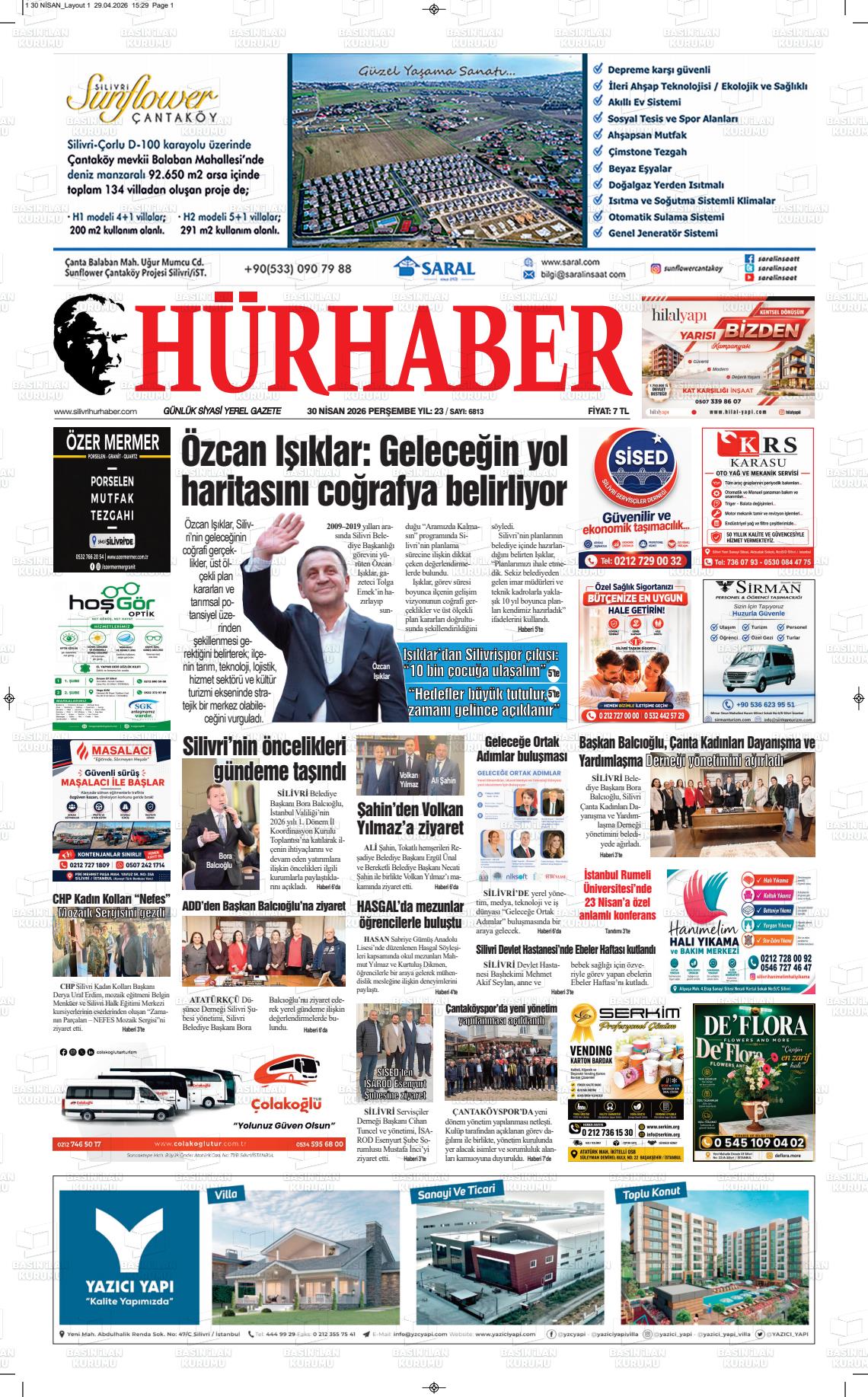 Hür Haber Gazetesi 30.04.2026